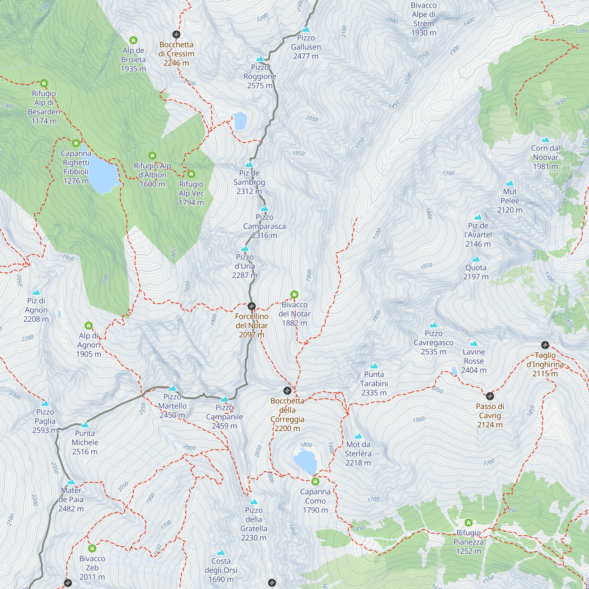 Bivacco del Notar map