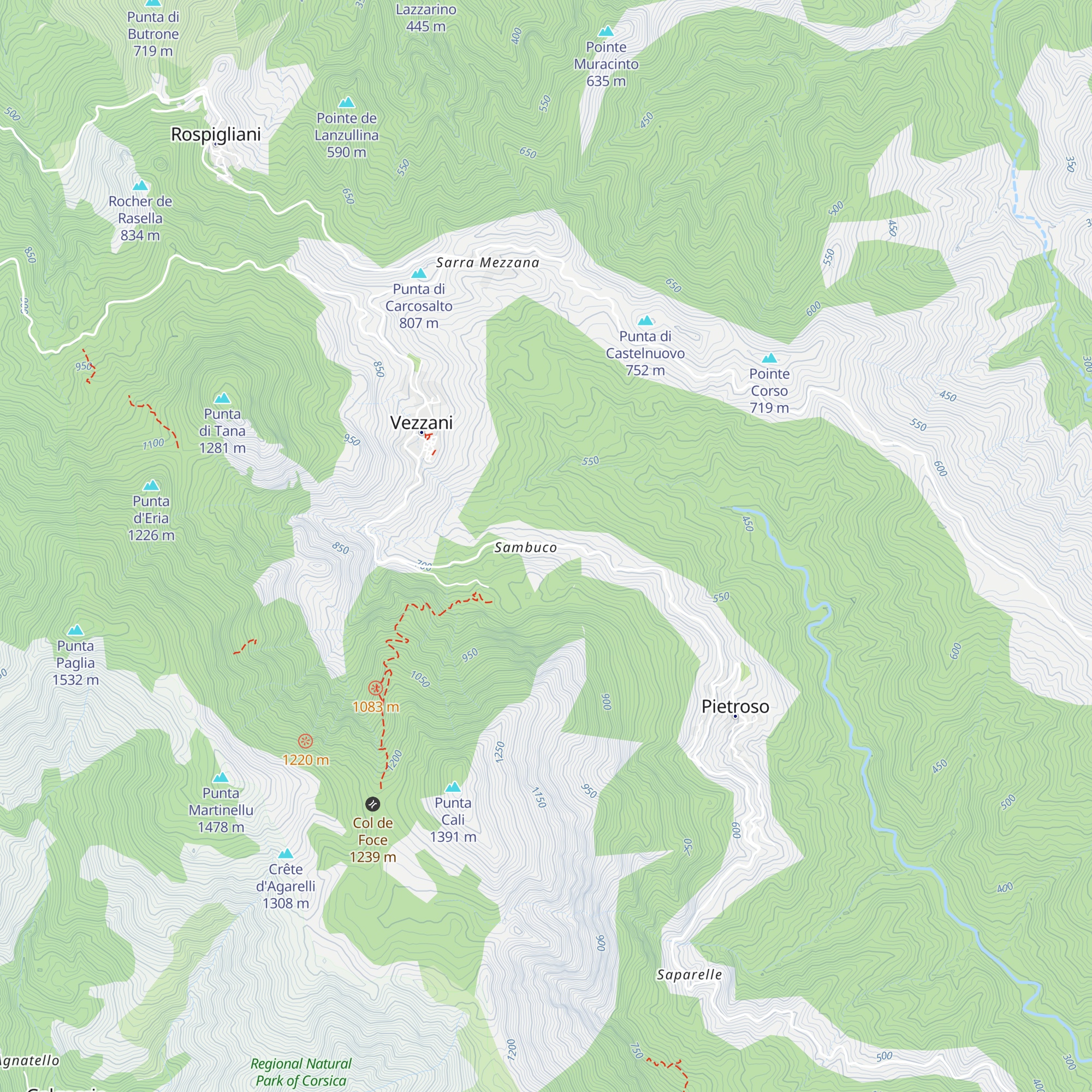 Gîtes les Chalets de Vezzani map