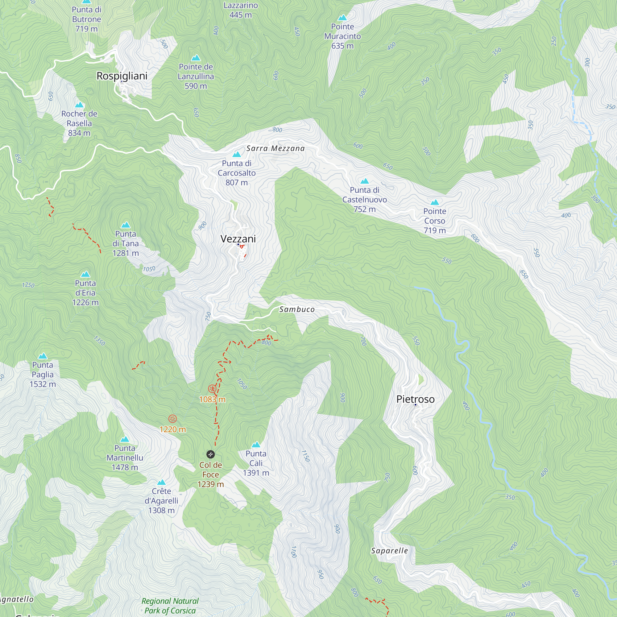 Gîtes les Chalets de Vezzani map