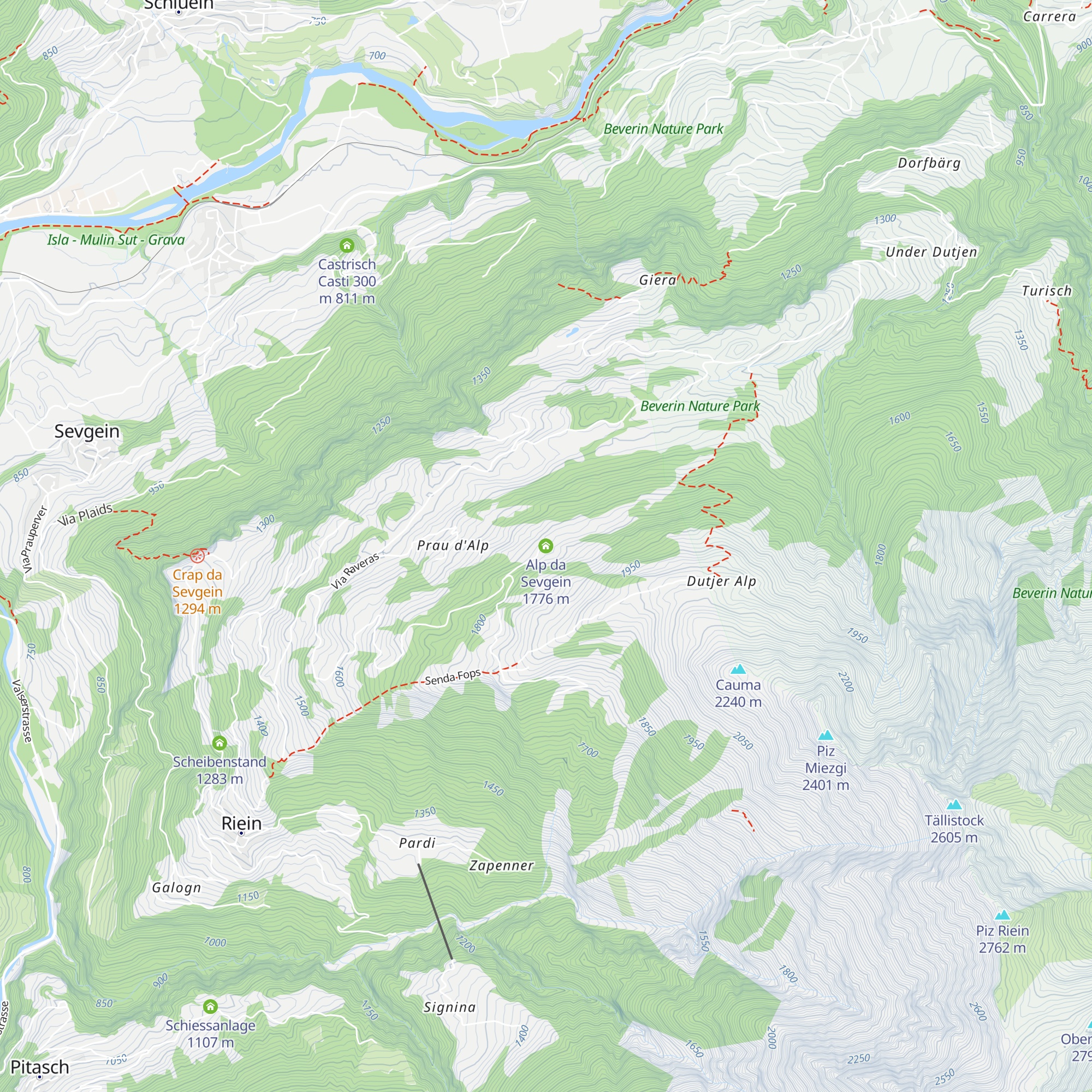 Alp da Sevgein map