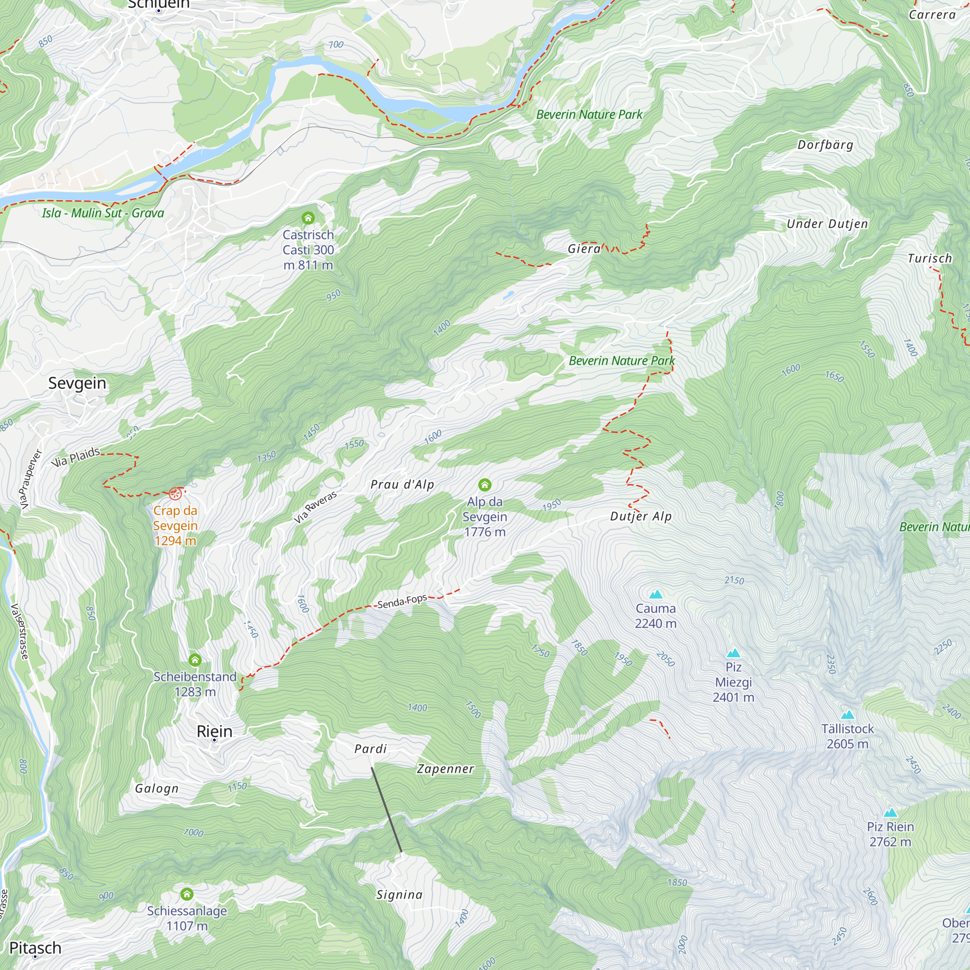 Alp da Sevgein map
