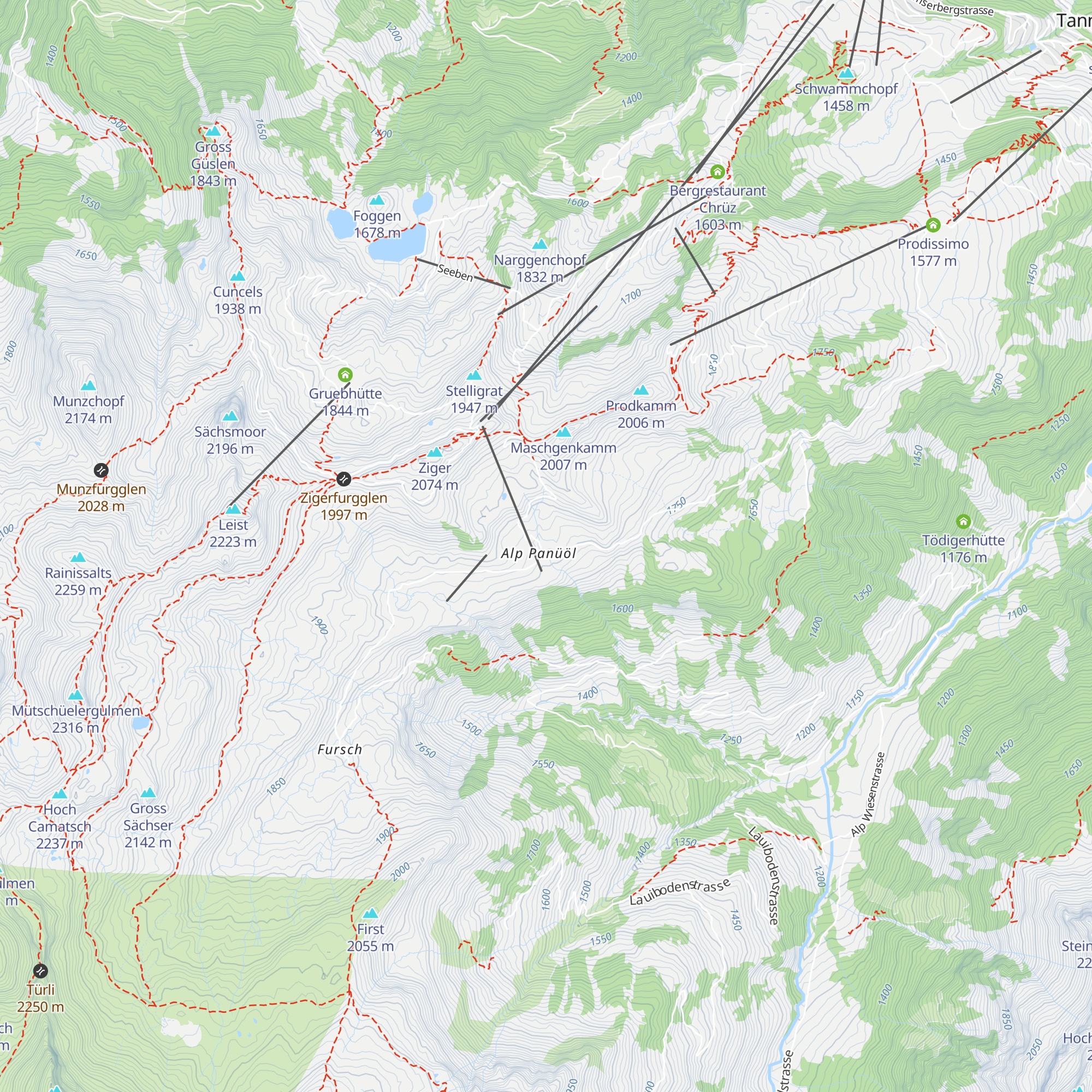 Alprestaurant Panüöl map