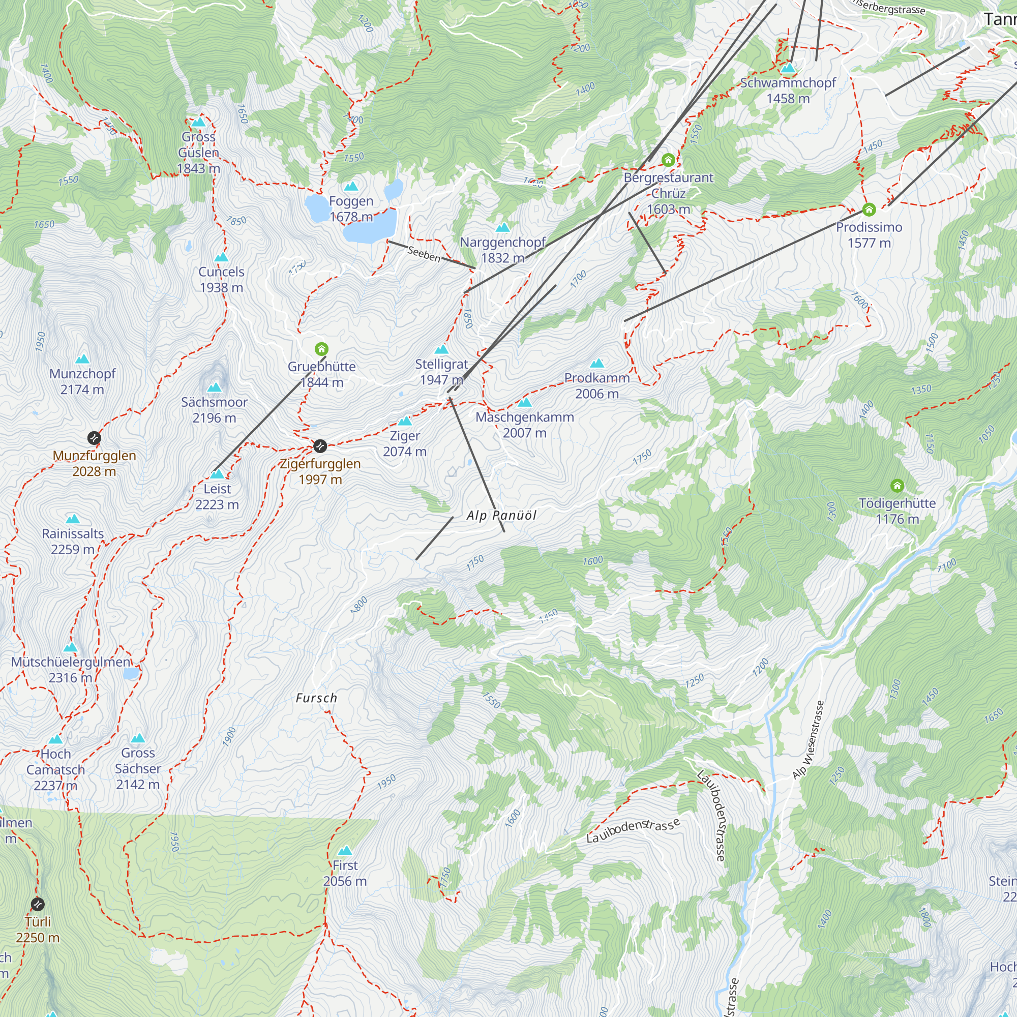 Alprestaurant Panüöl map