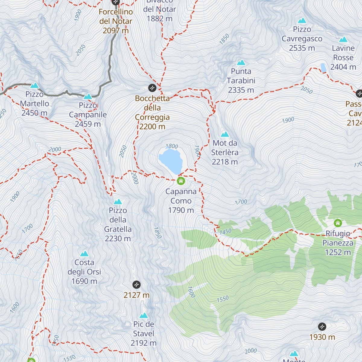 Capanna Como map