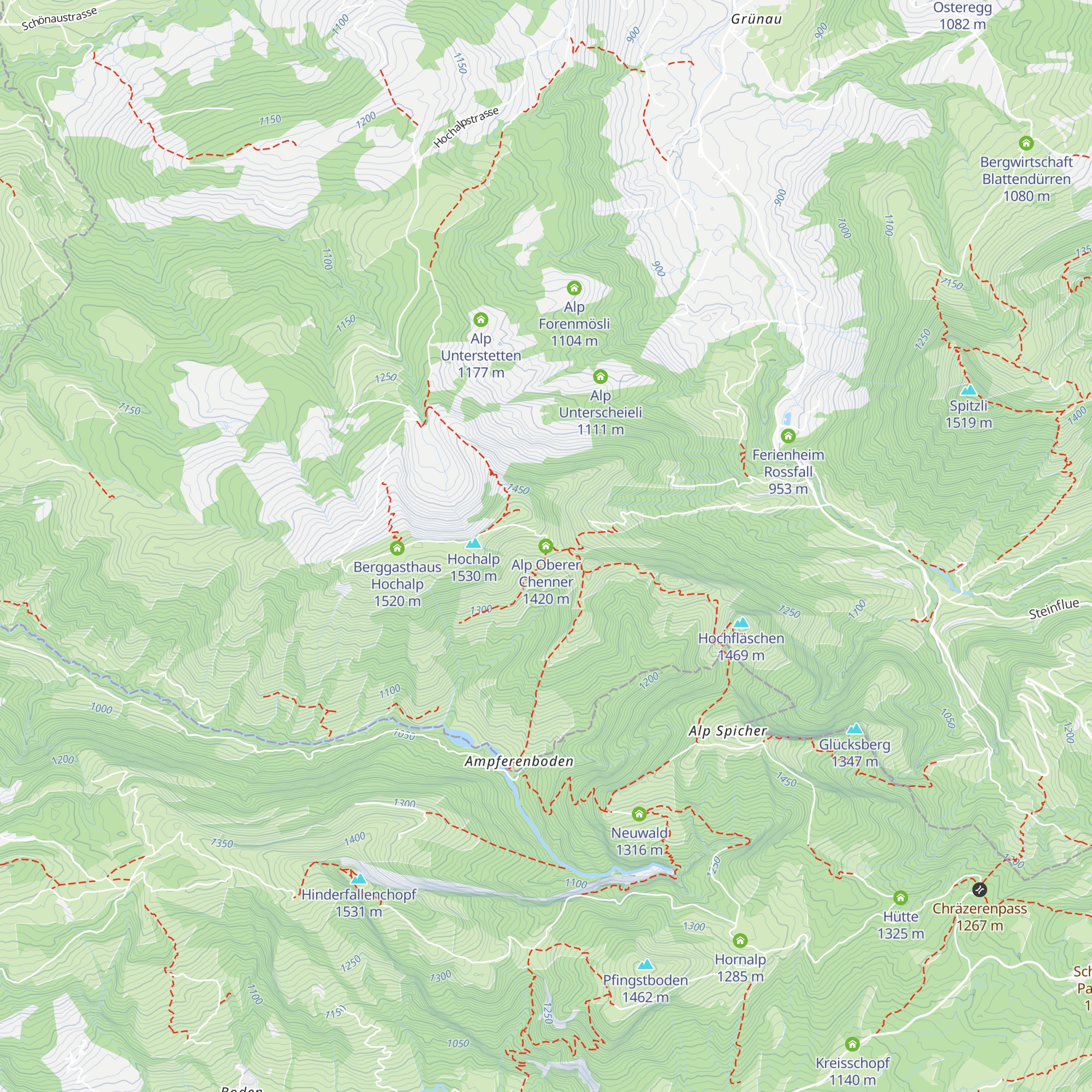Alp Oberer Chenner map