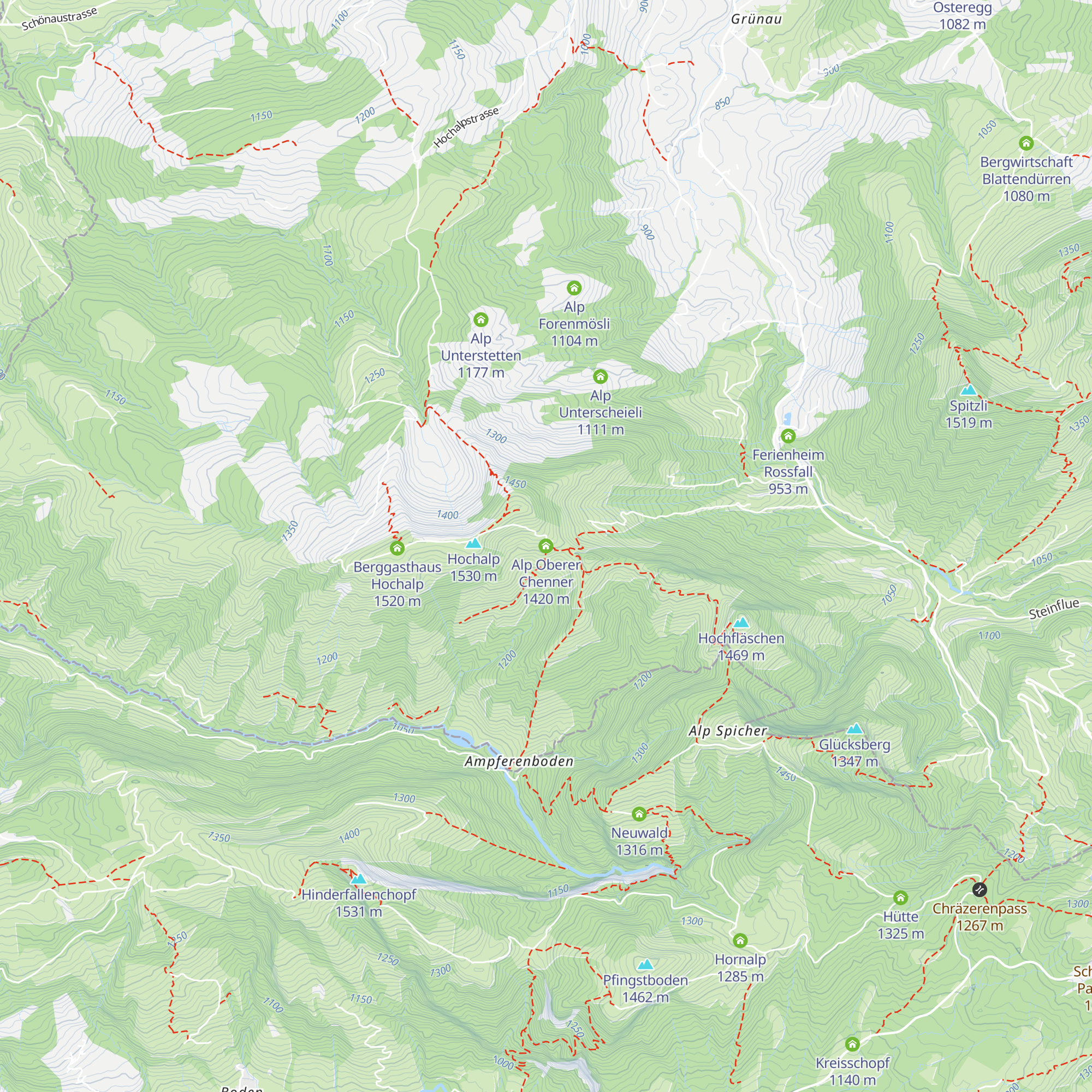 Alp Oberer Chenner map