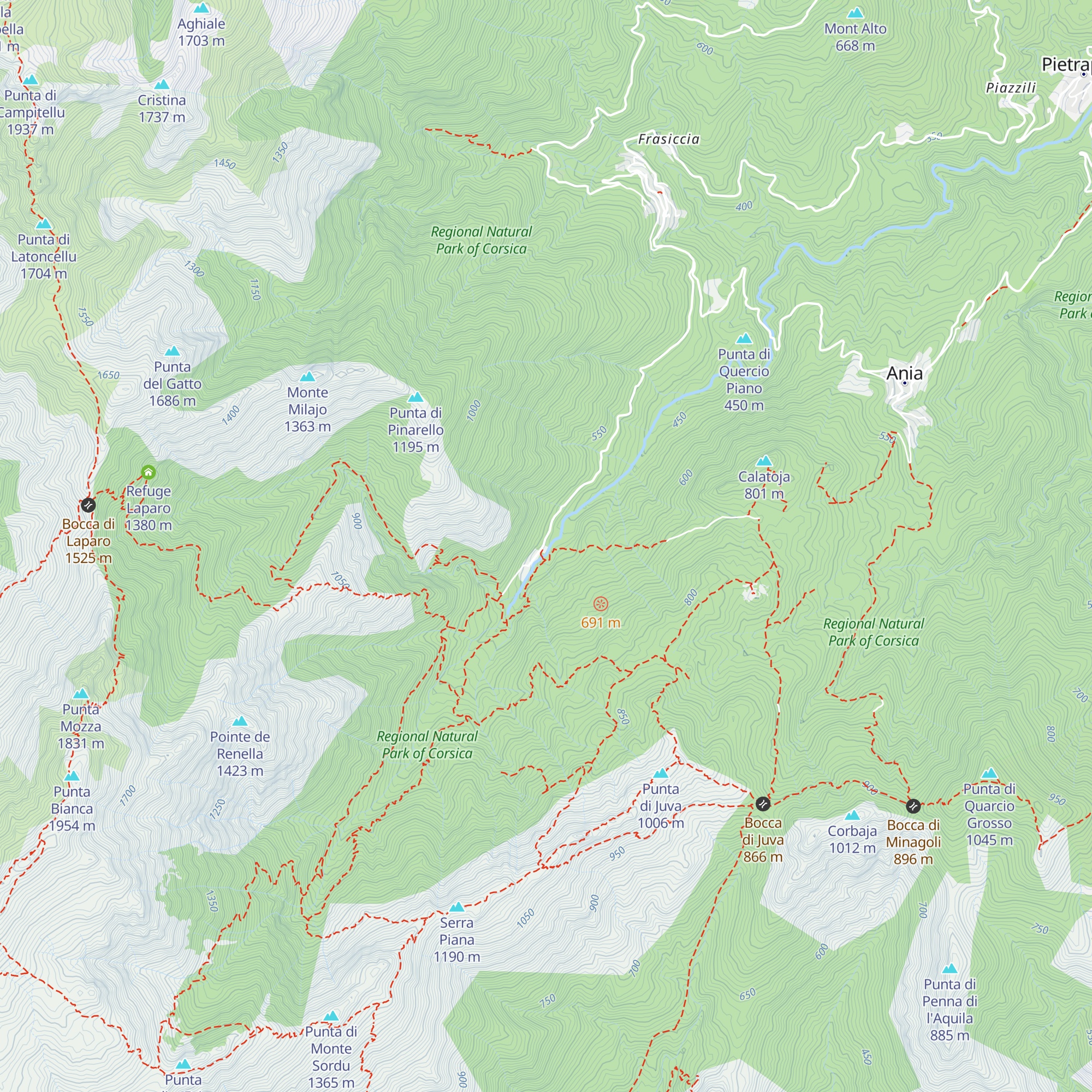 Gîte d'étape de Catastaghju map