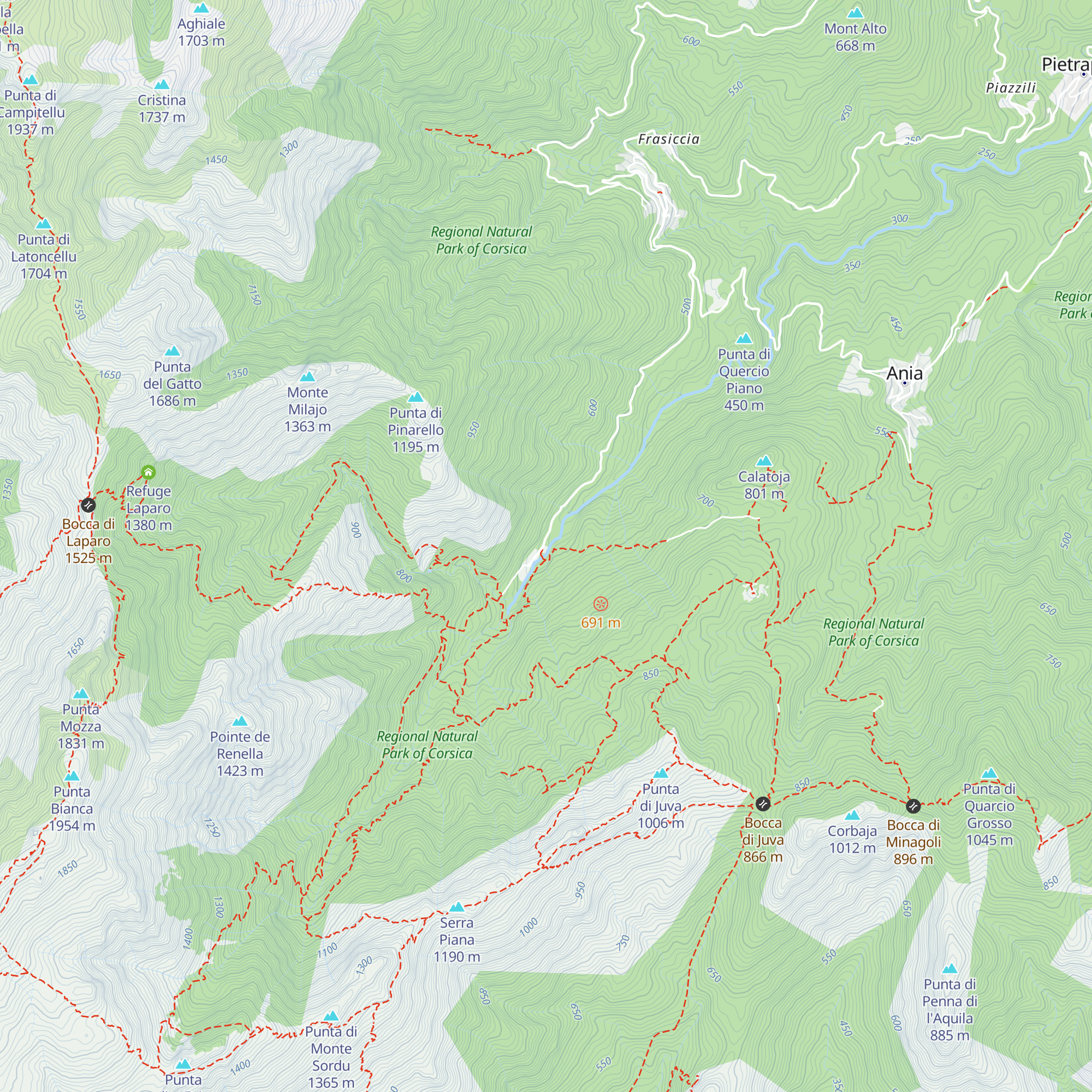 Gîte d'étape de Catastaghju map