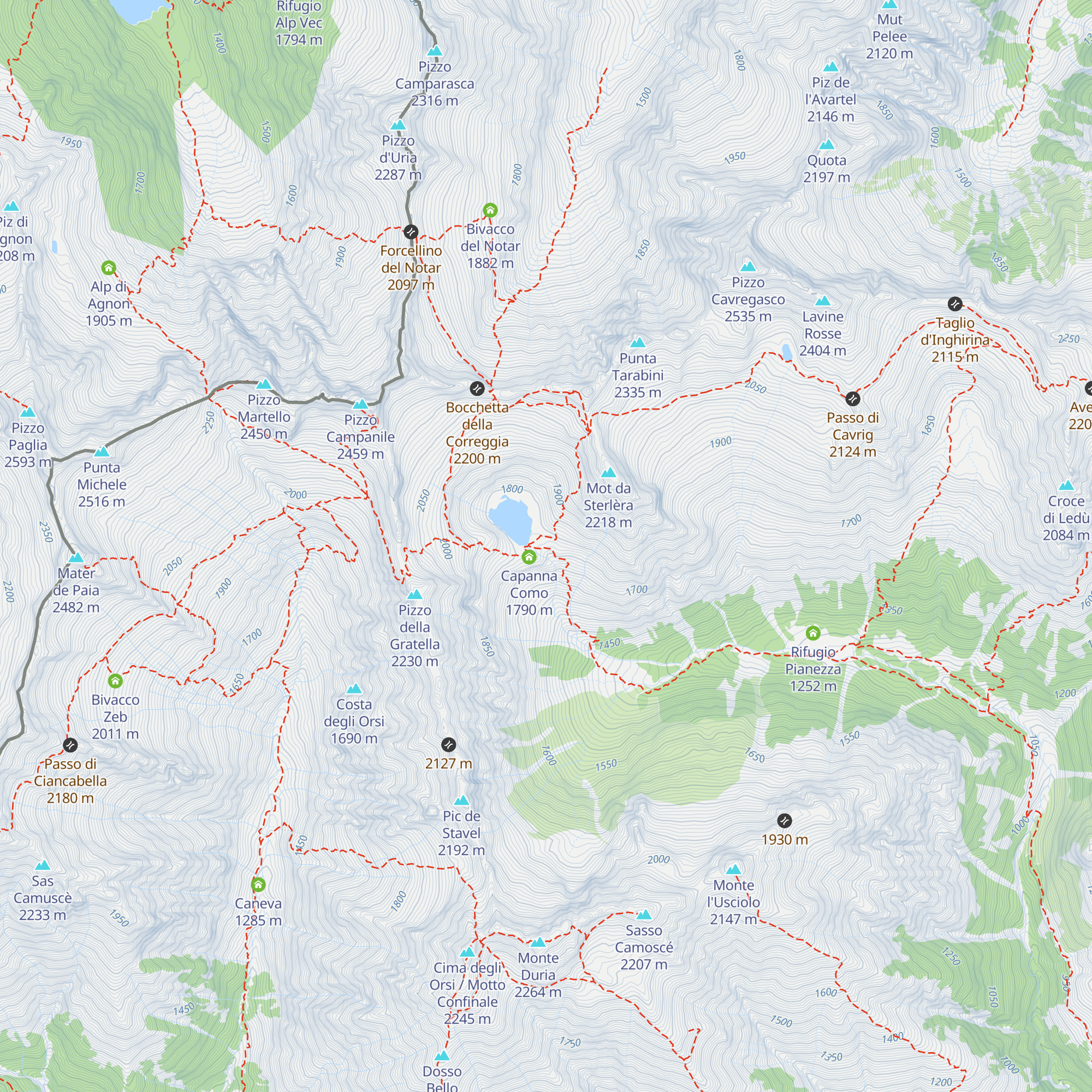 Rifugio Avert Darengo map