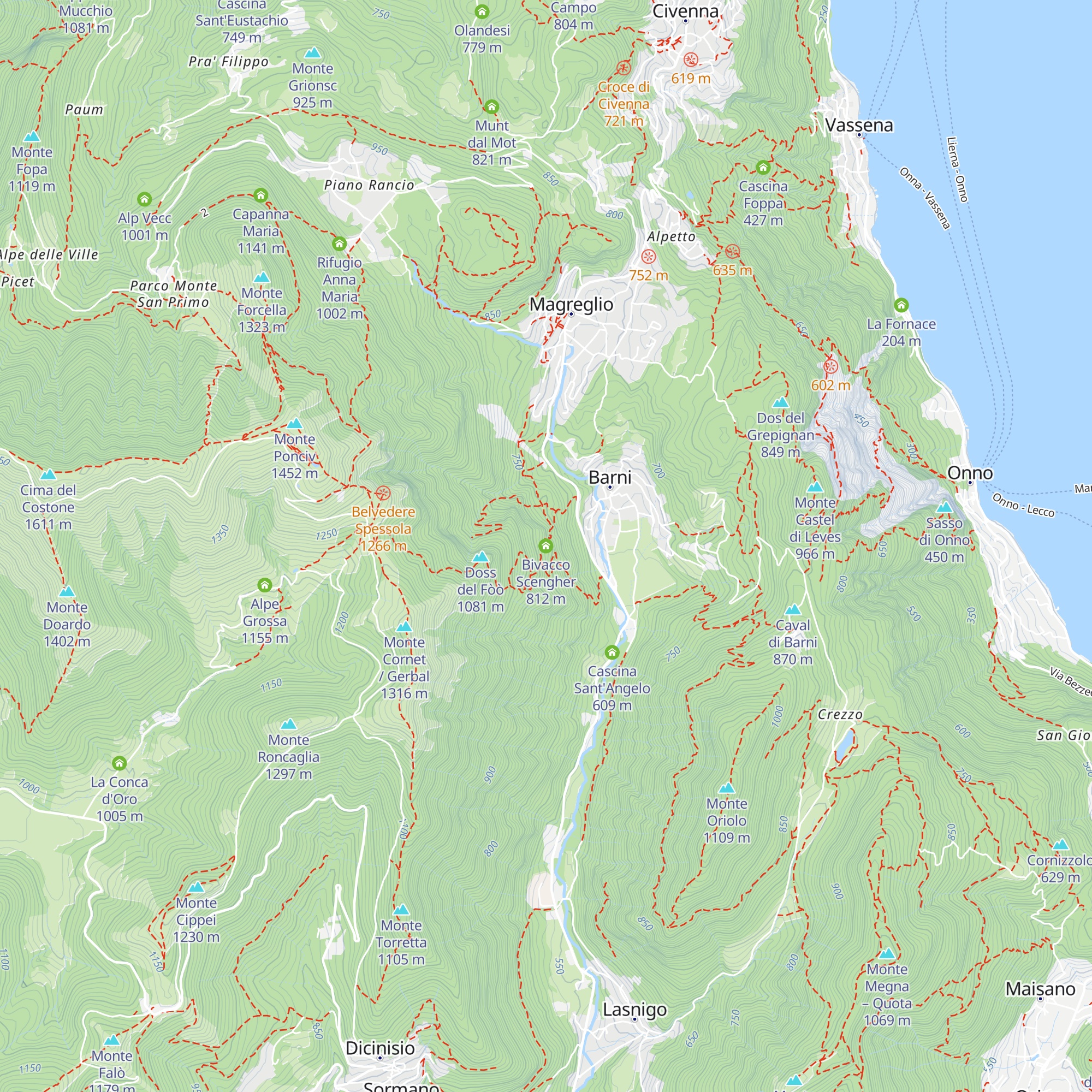 Bivacco Scengher map