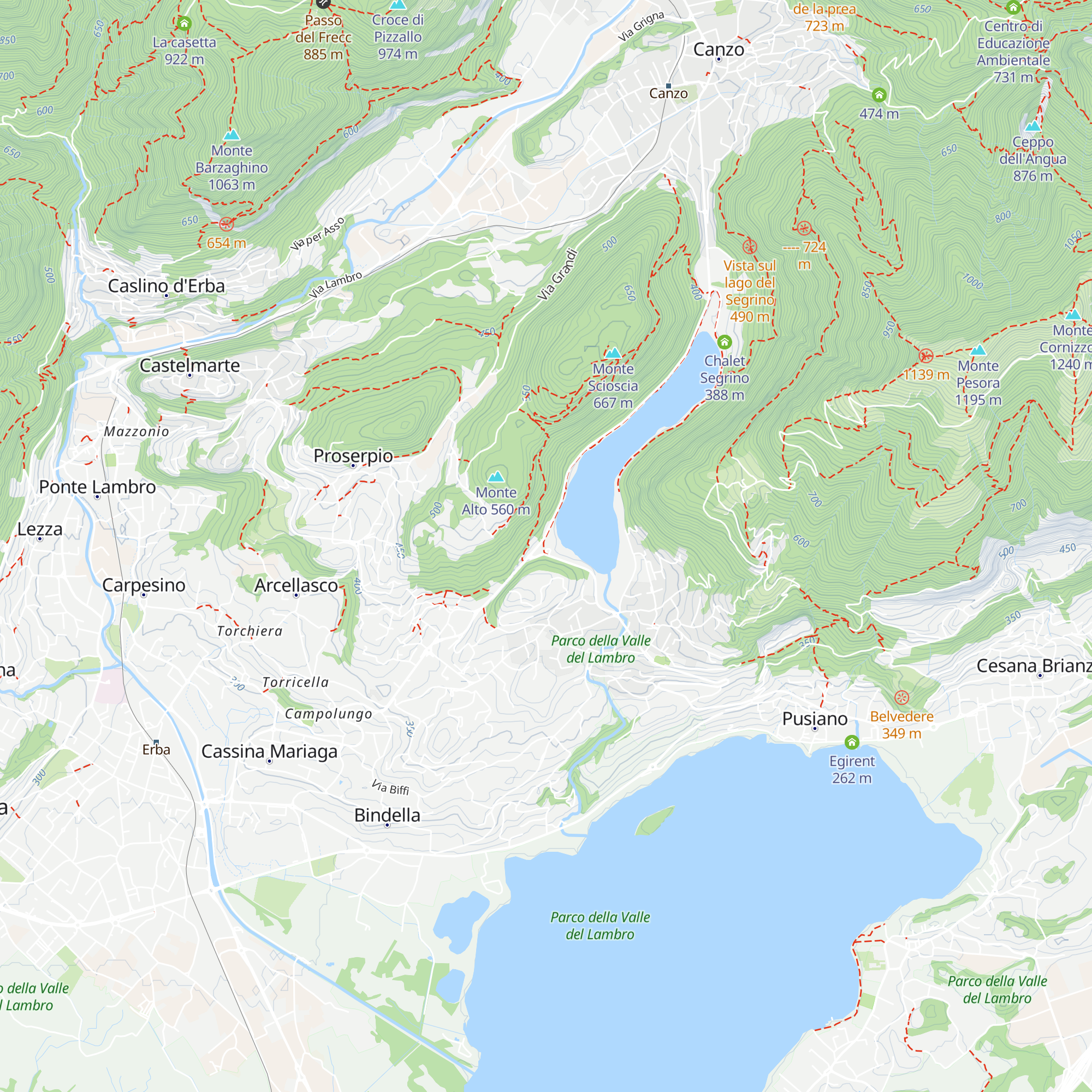 Sede Parco Segrino map