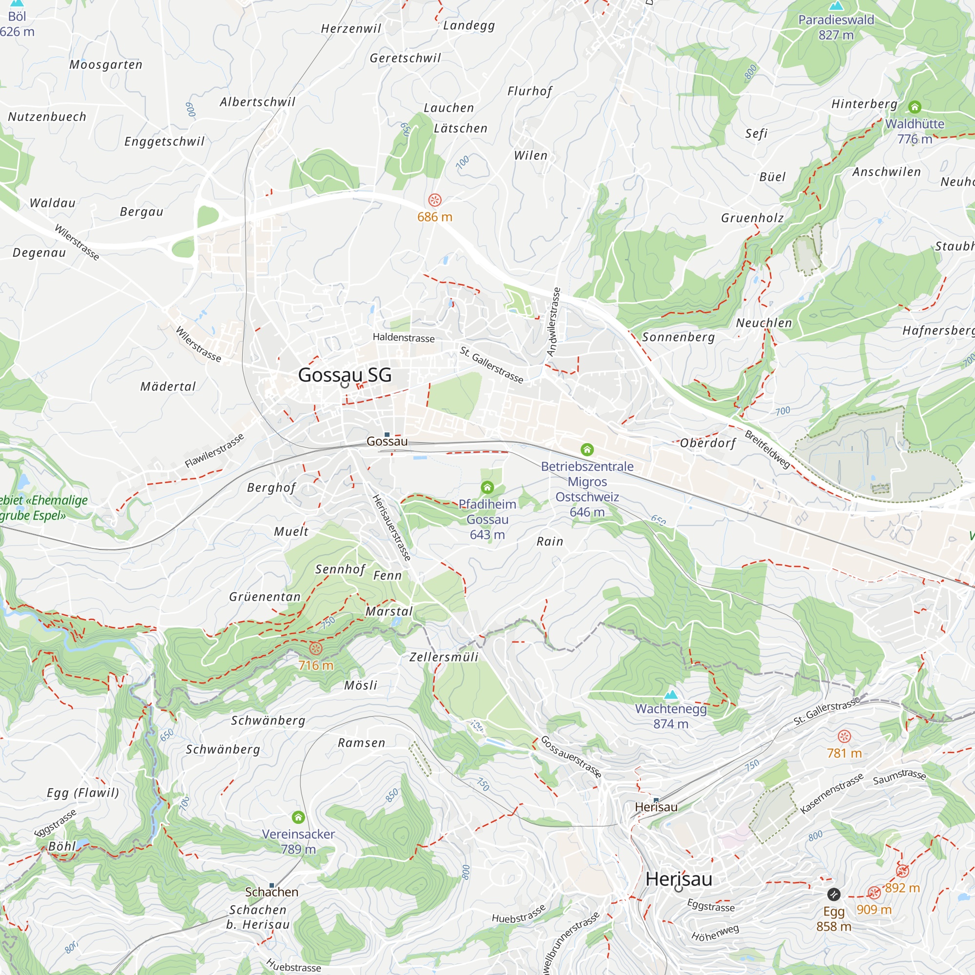 Pfadiheim Gossau map