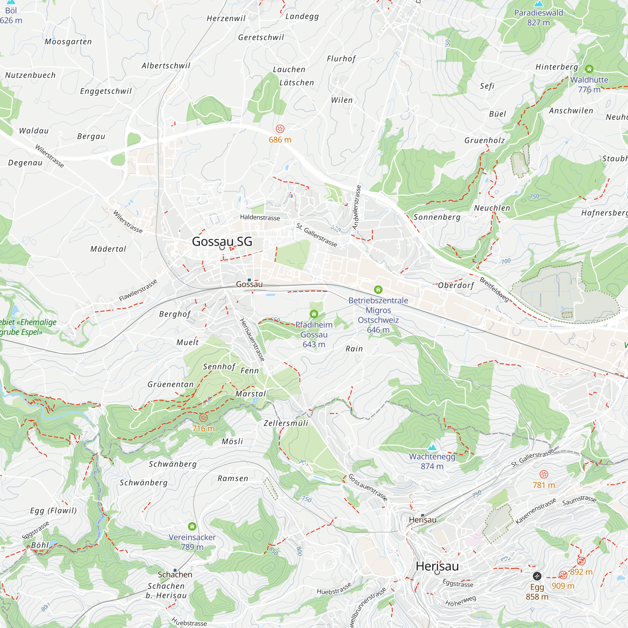 Pfadiheim Gossau map