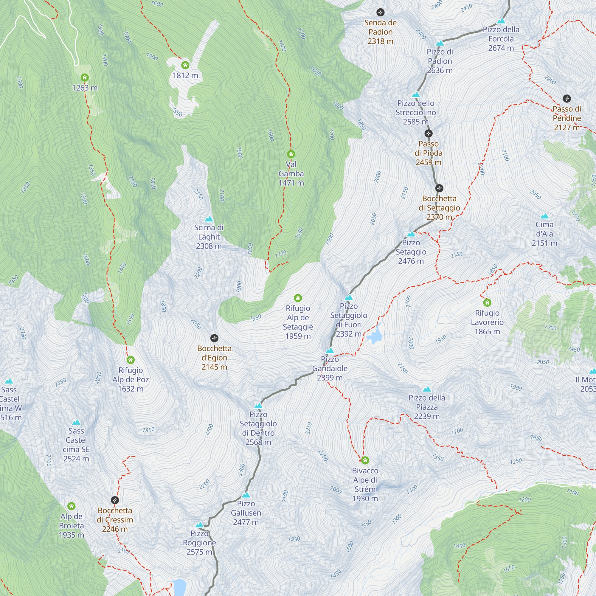 Rifugio Alp de Setaggiè map