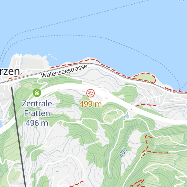 Map of Walensee Raststätte Bergsboden