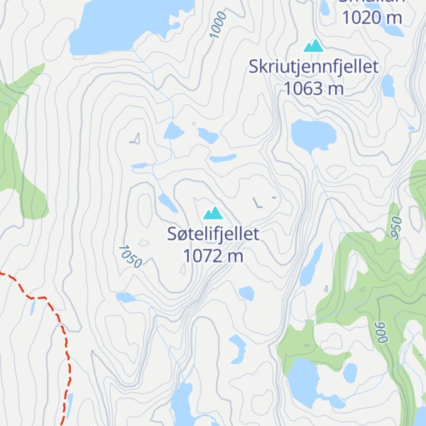 Map of Søtelifjellet