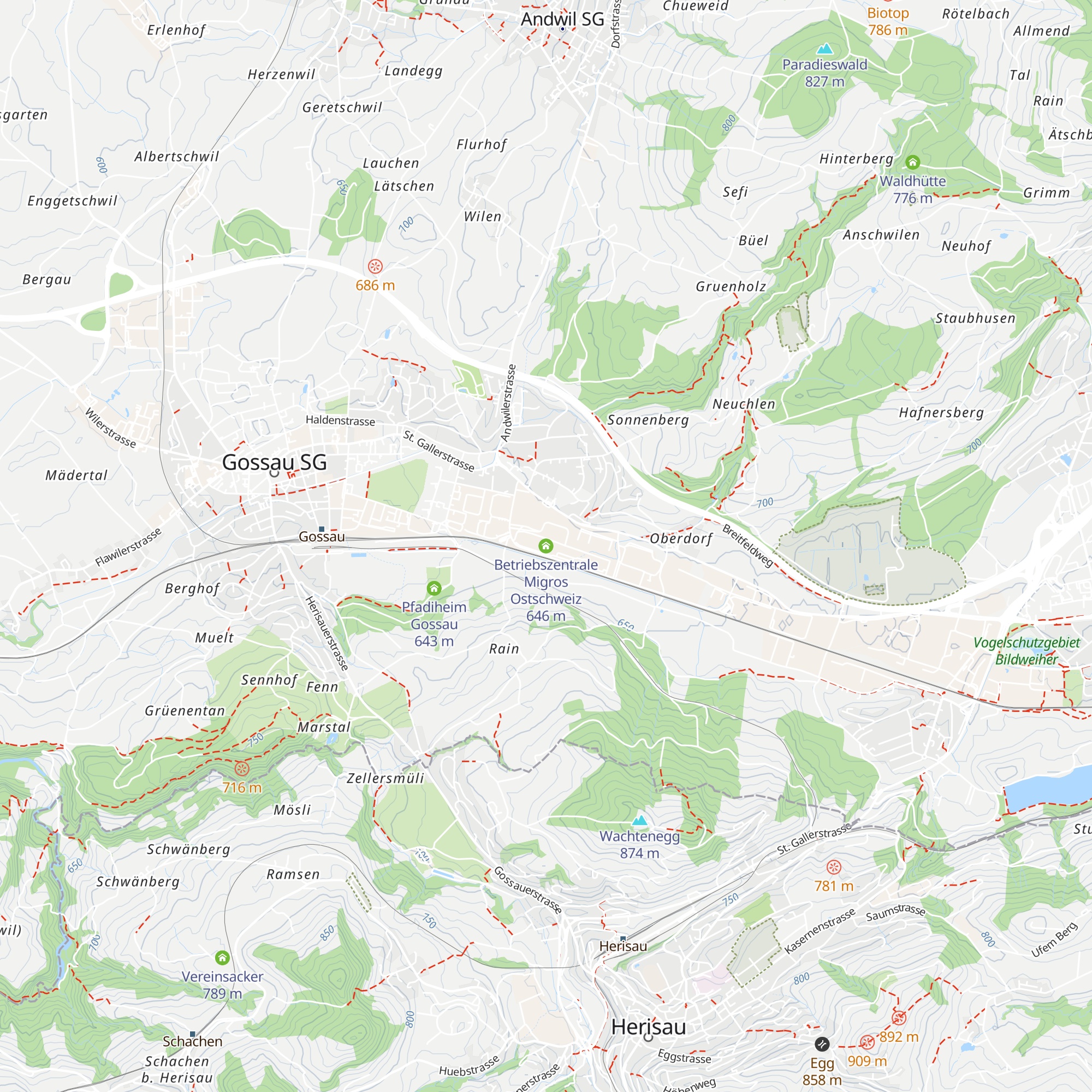 Betriebszentrale Migros Ostschweiz map