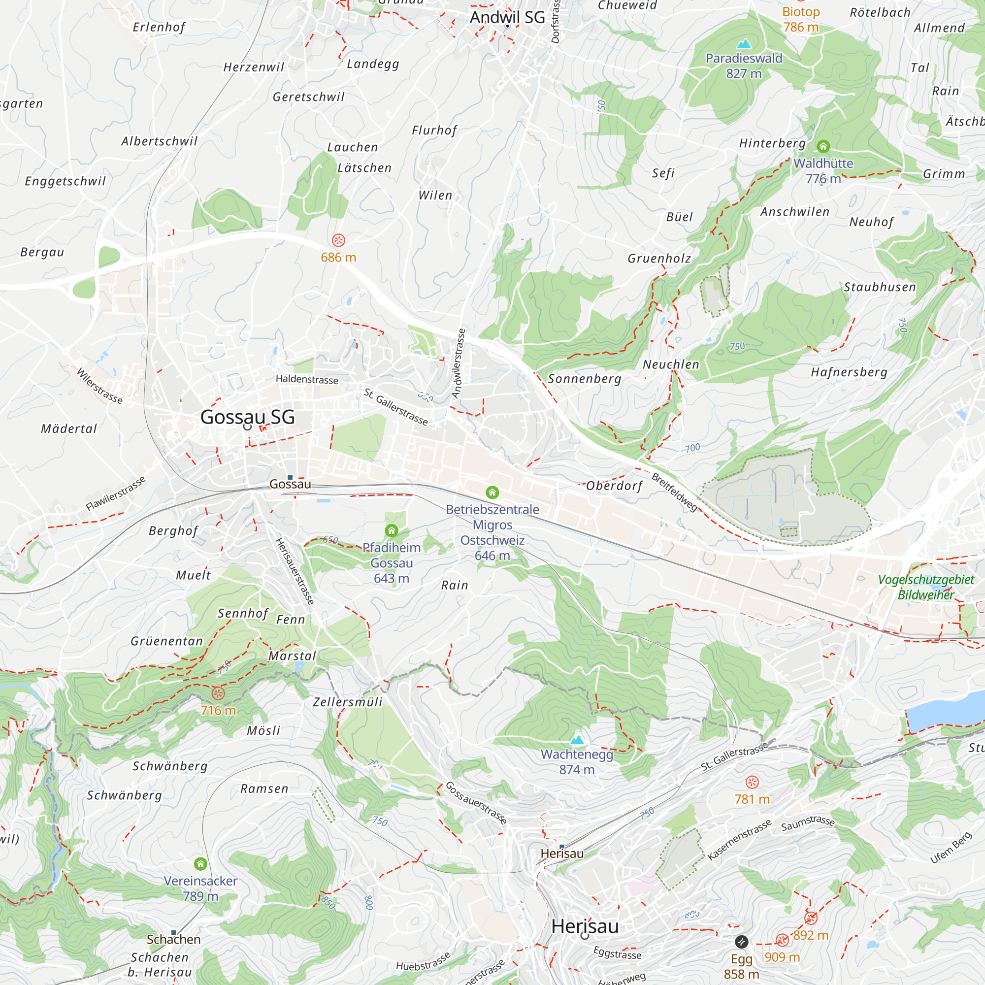 Betriebszentrale Migros Ostschweiz map