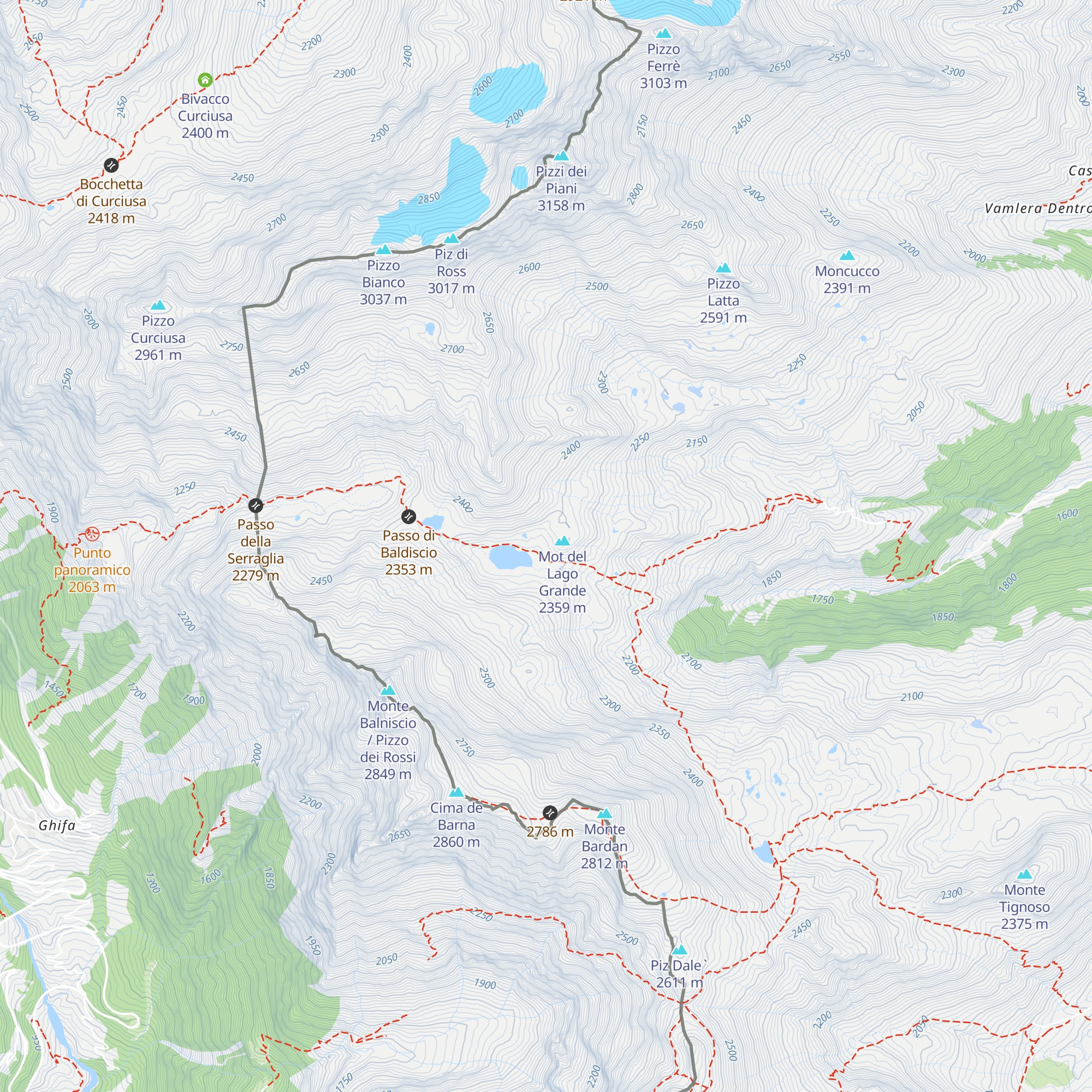Rifugio Baldiscio m.2321 map