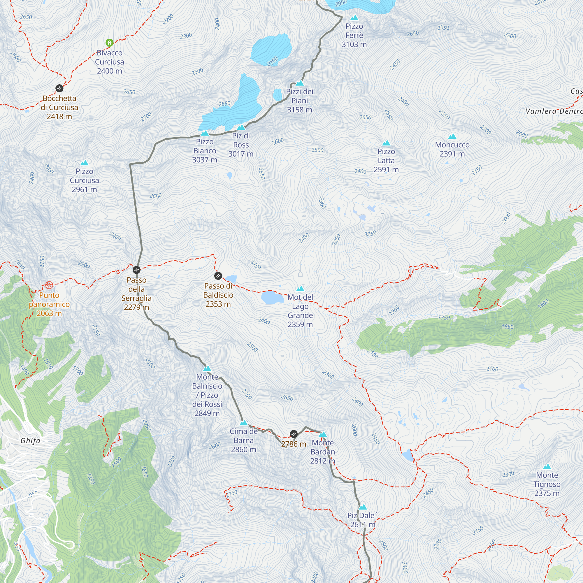 Rifugio Baldiscio m.2321 map