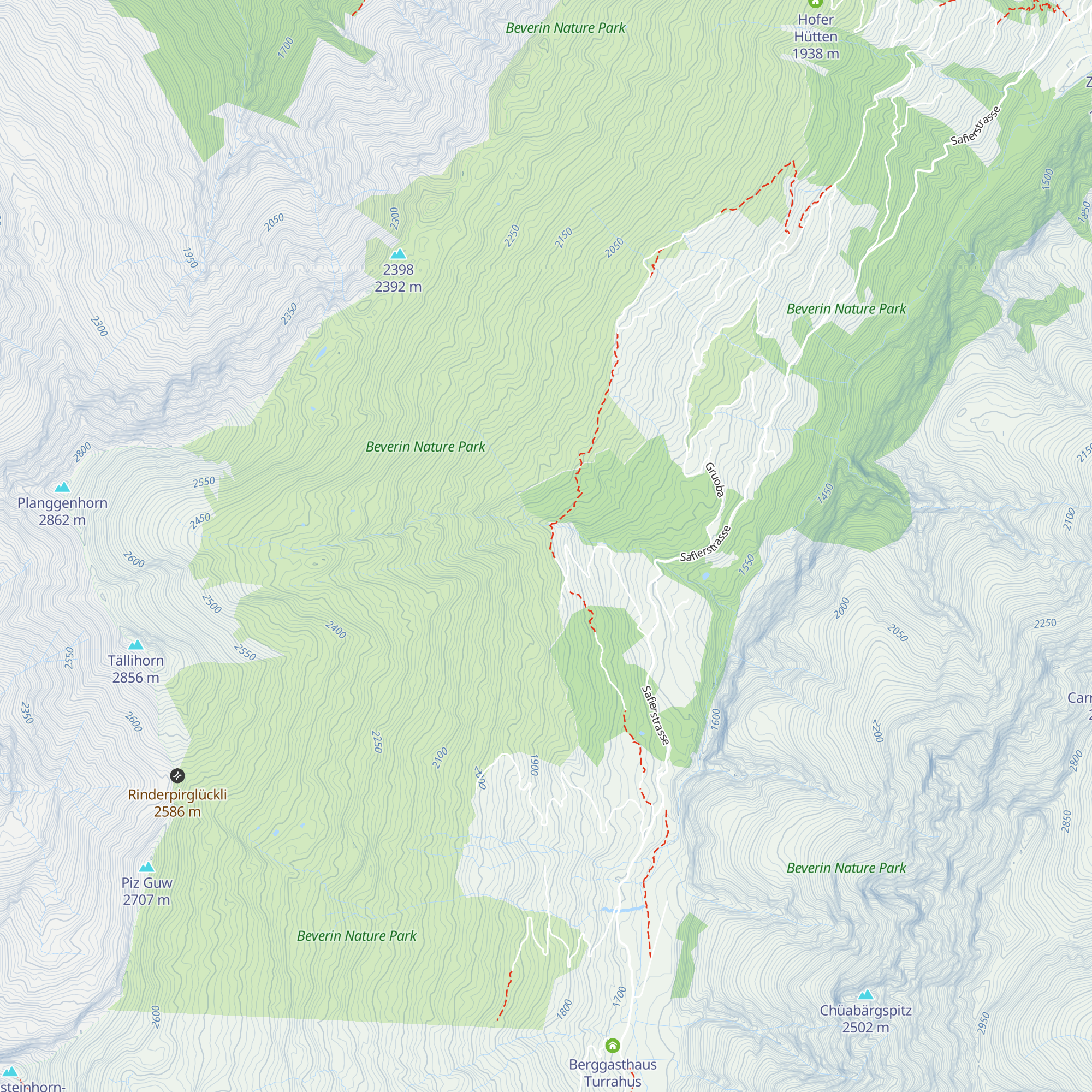 Bächer Hütten map