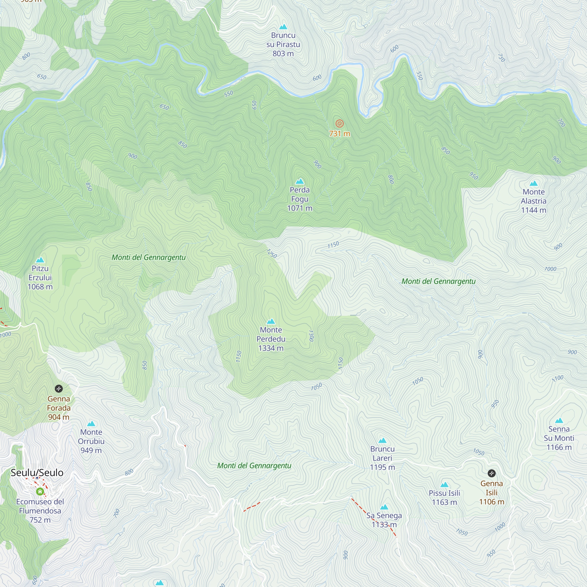 Cuile Perdu Asuni map
