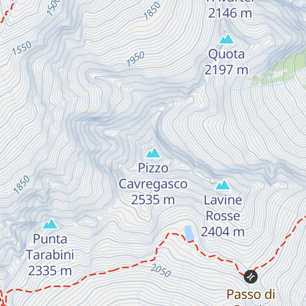 Map of Pizzo Cavregasco