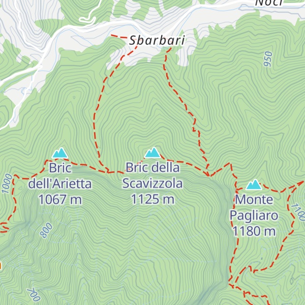 Map of Bric della Scavizzola