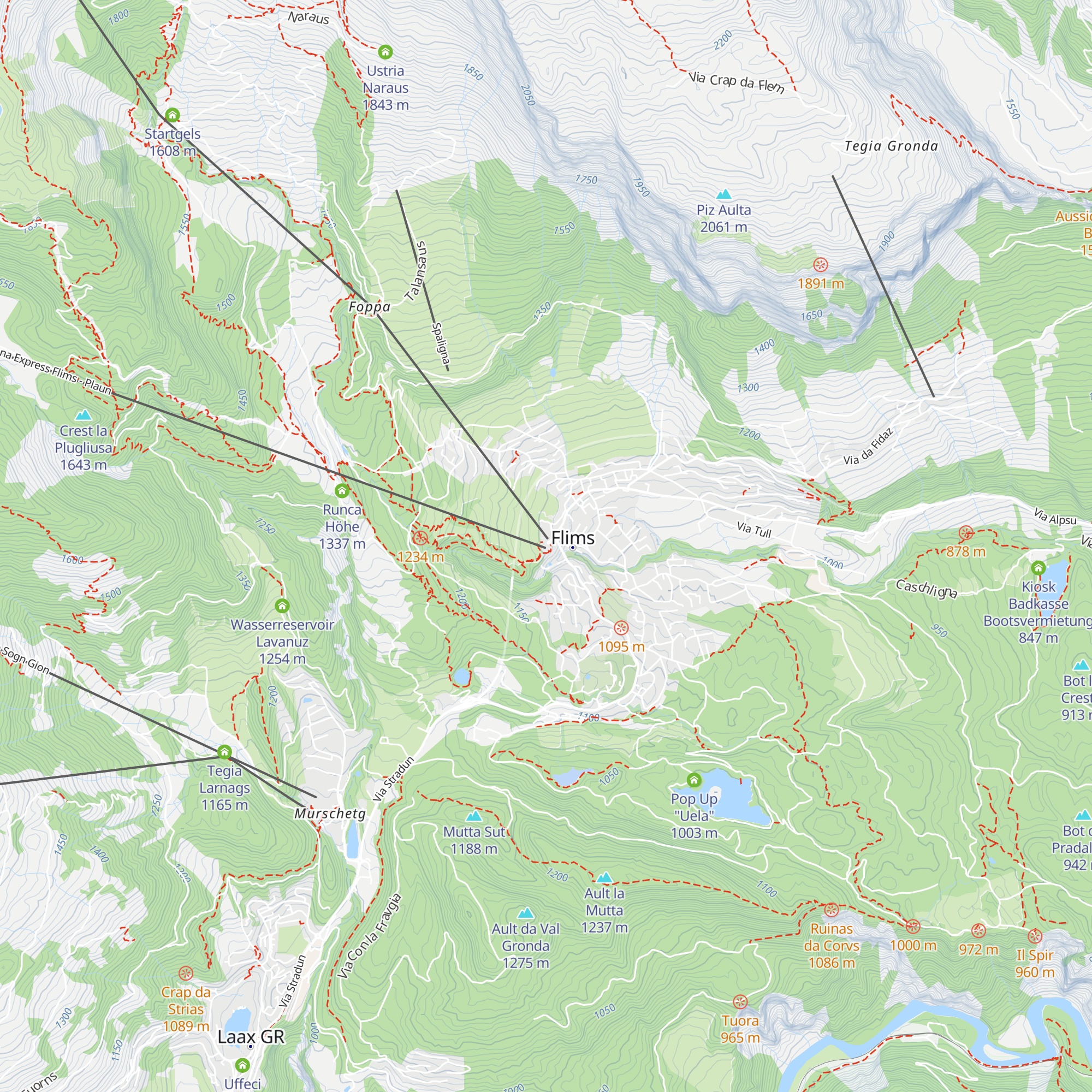 Caffè Flims map
