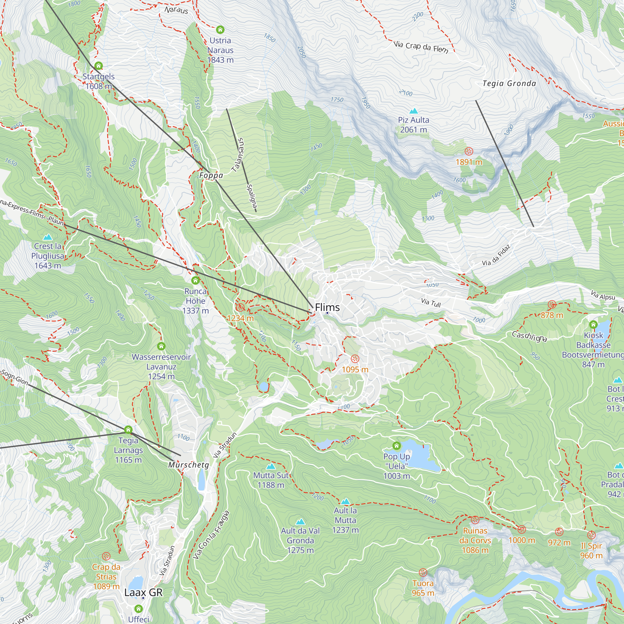 Caffè Flims map