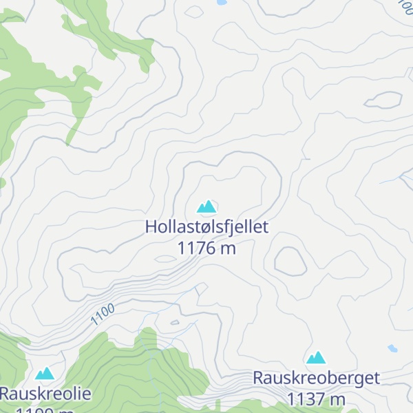 Map of Hollastølsfjellet