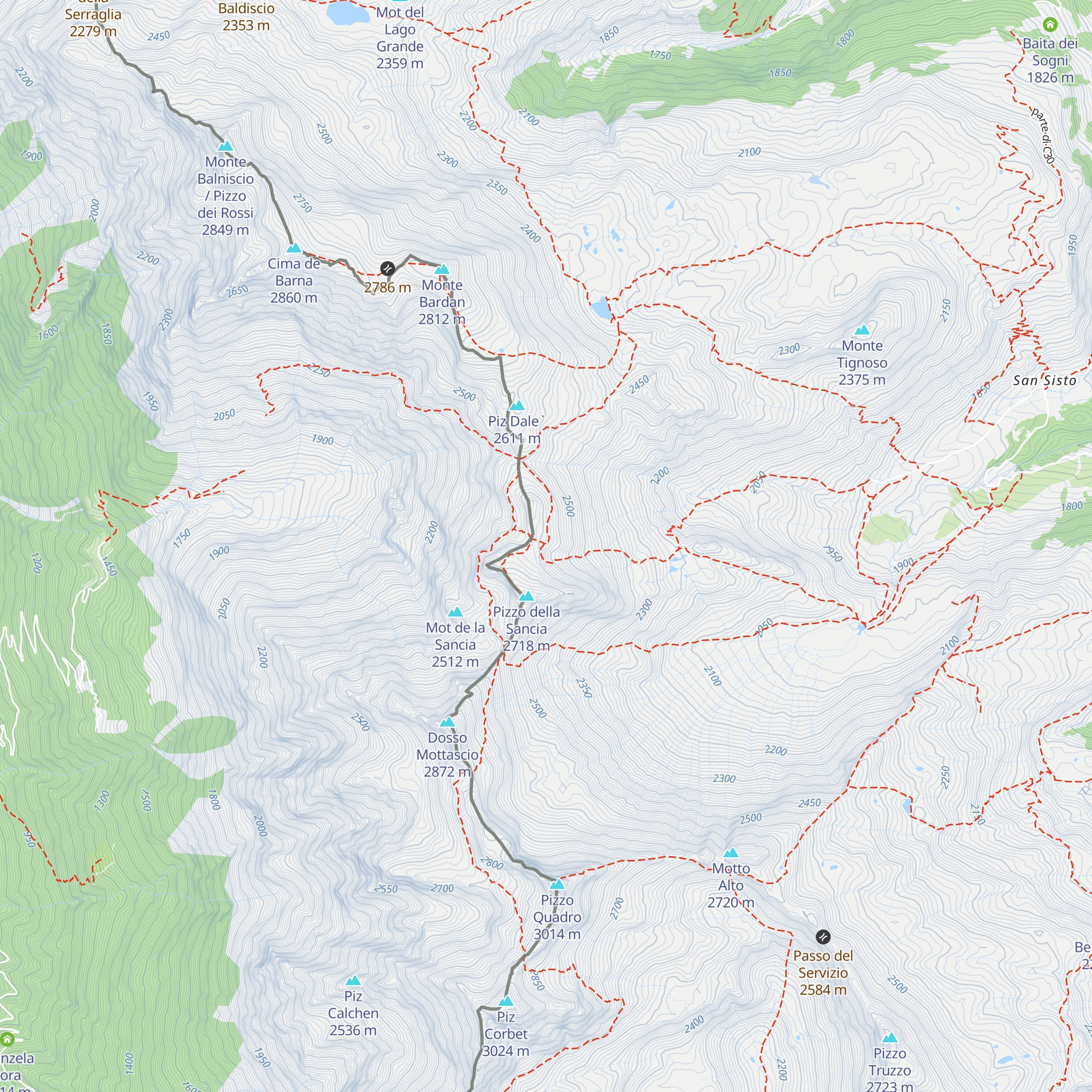 Bivacco Ca' Bianca map