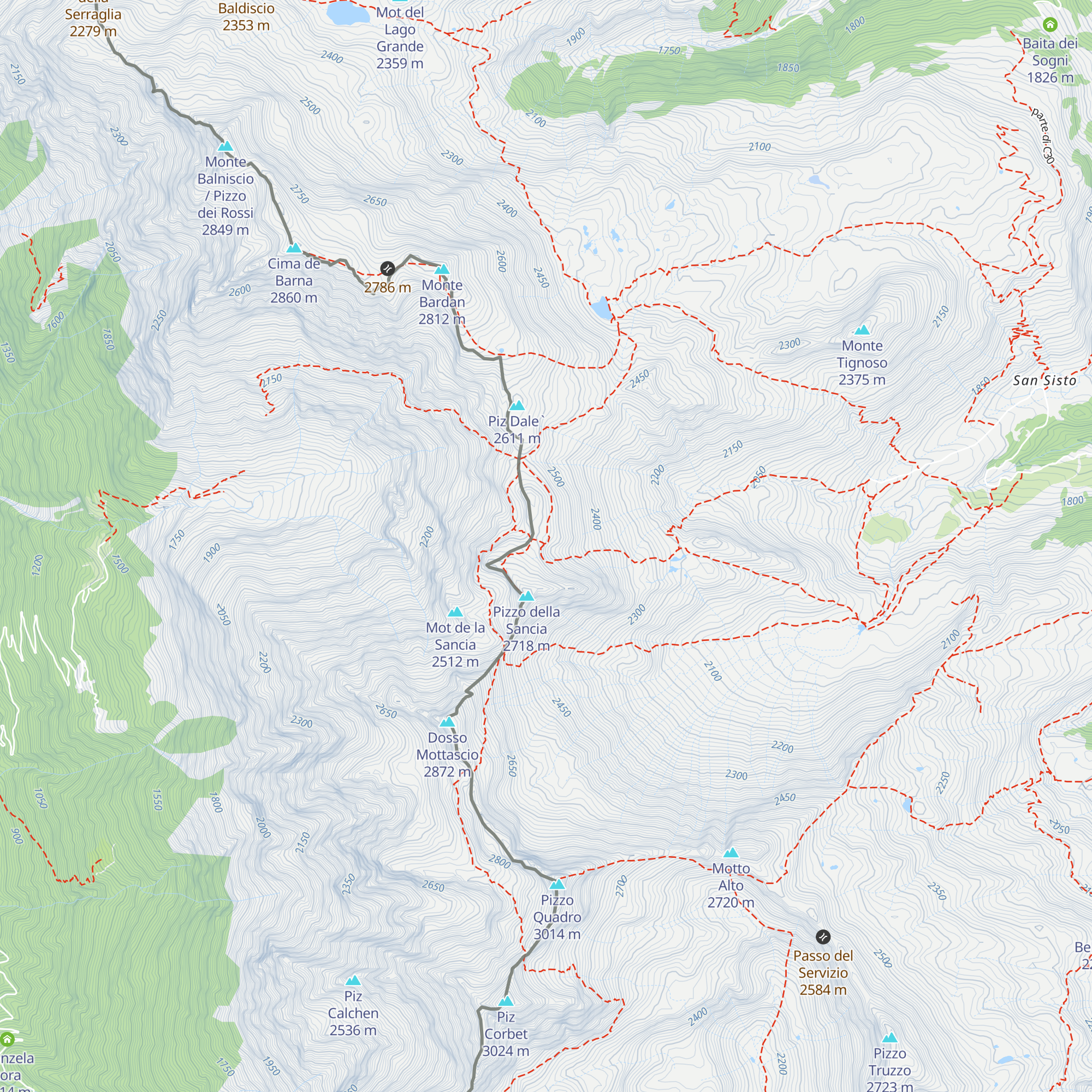 Bivacco Ca' Bianca map