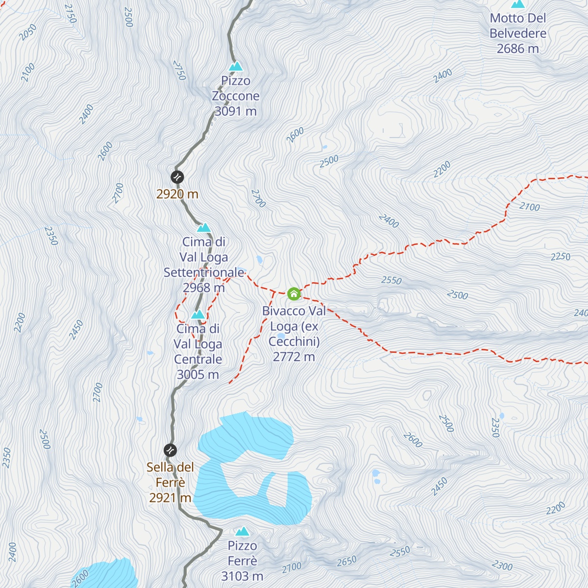 Bivacco Val Loga (ex Cecchini) map