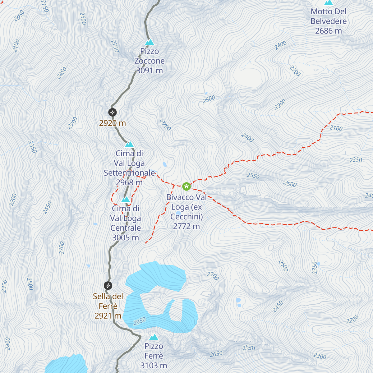 Bivacco Val Loga (ex Cecchini) map