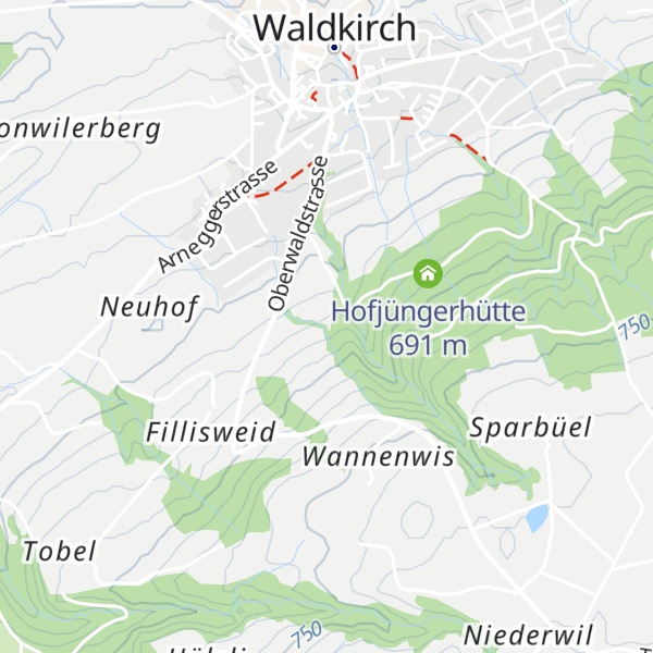 Map of Mollenhütte Pfadi Waldkirch