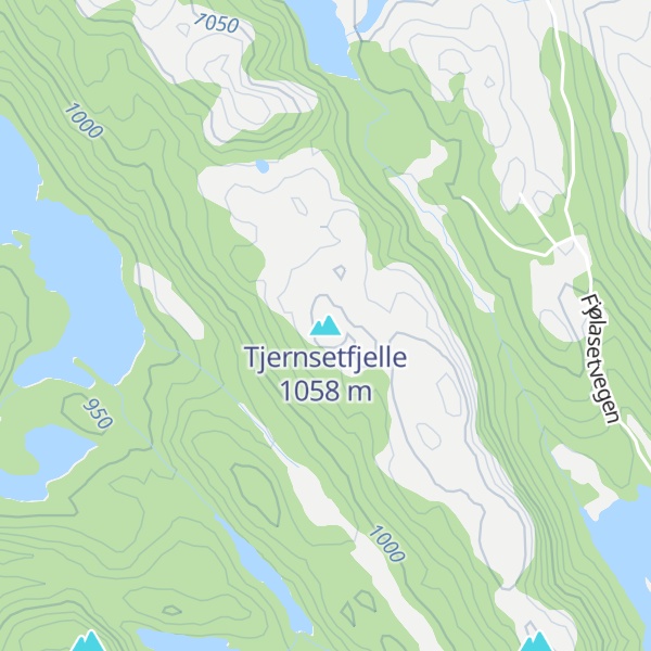 Map of Tjernsetfjelle