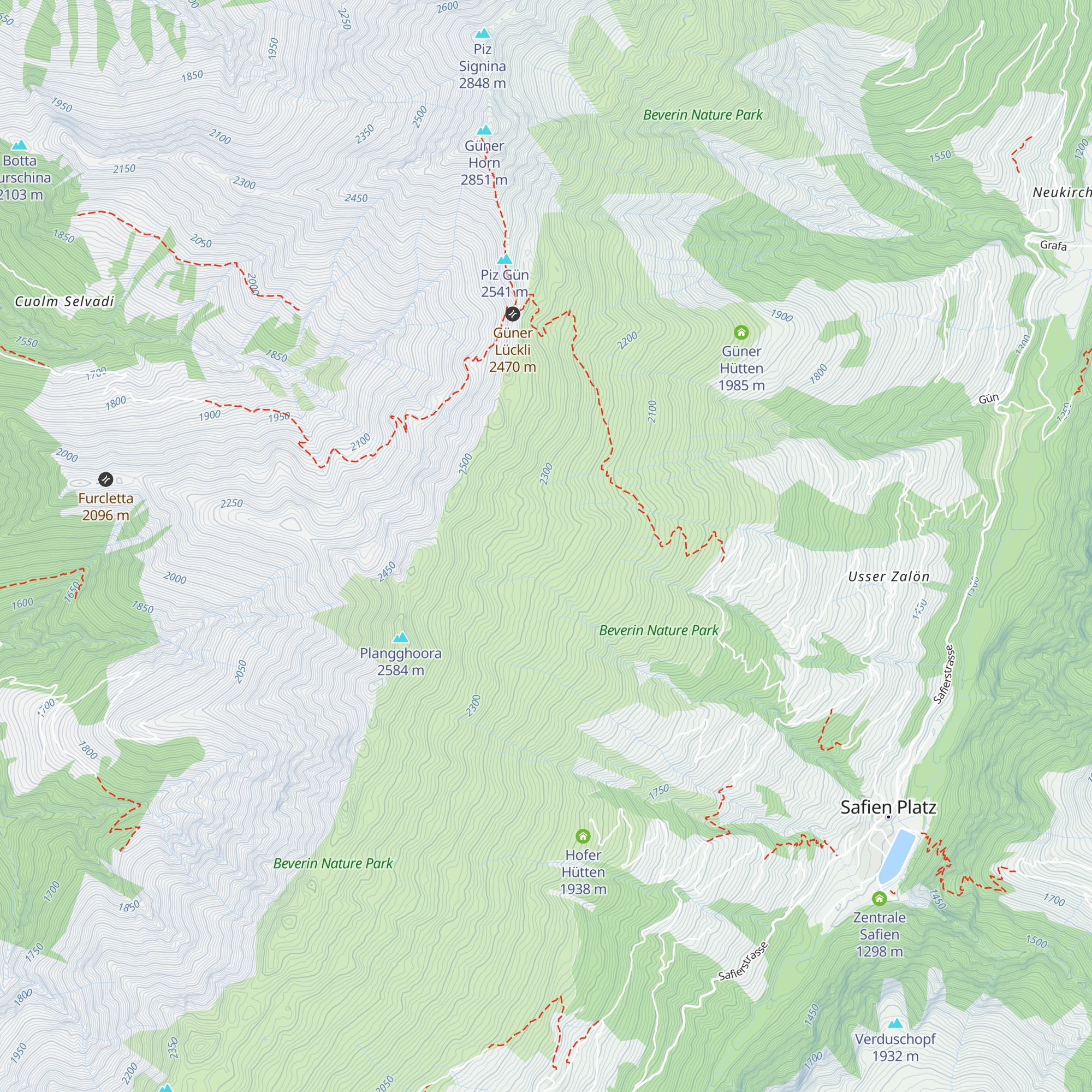 Zalöner Hütti map