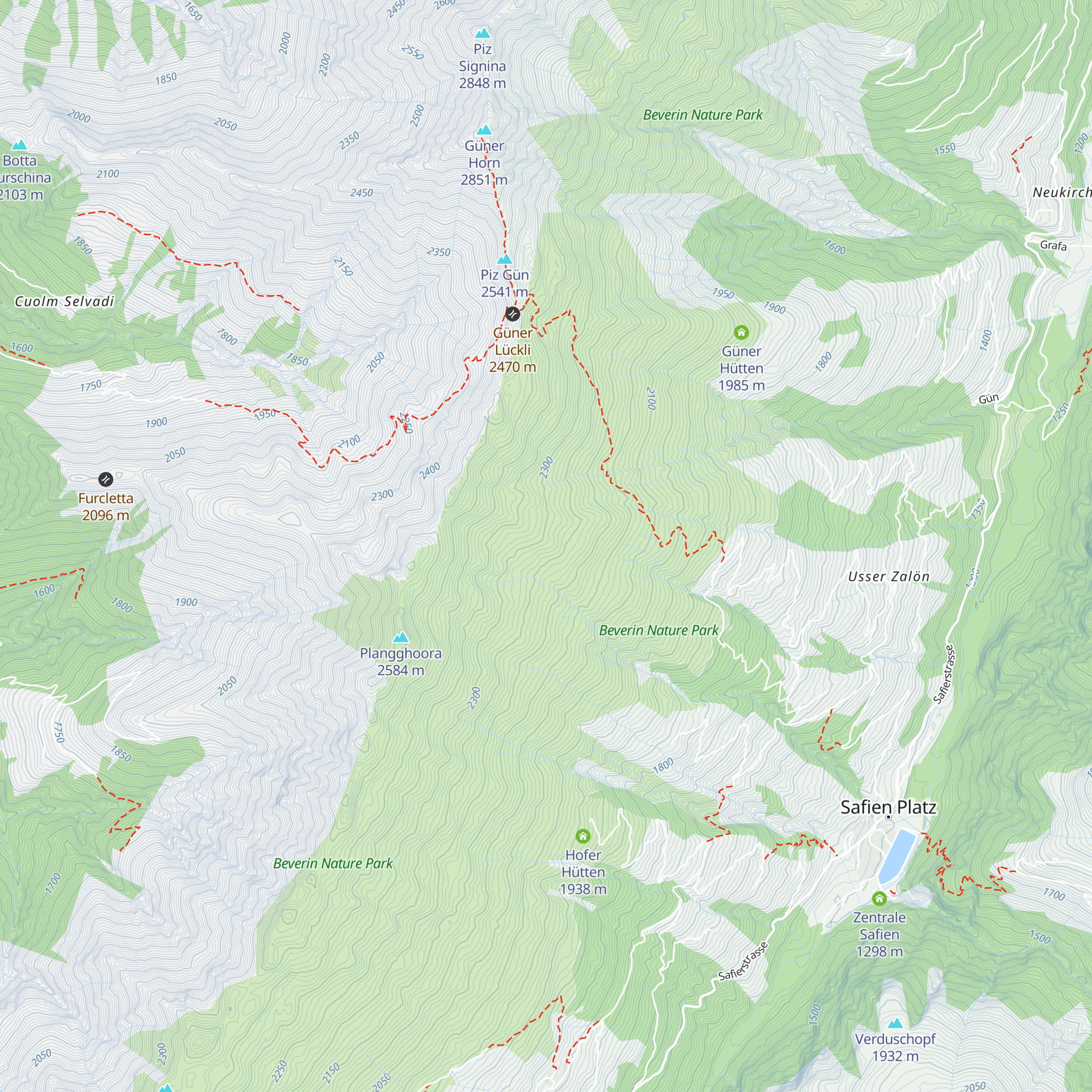 Zalöner Hütti map