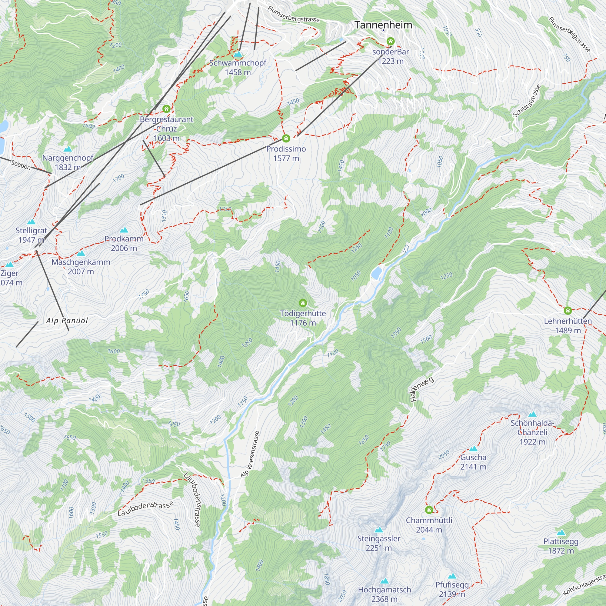 Tödigerhütte map