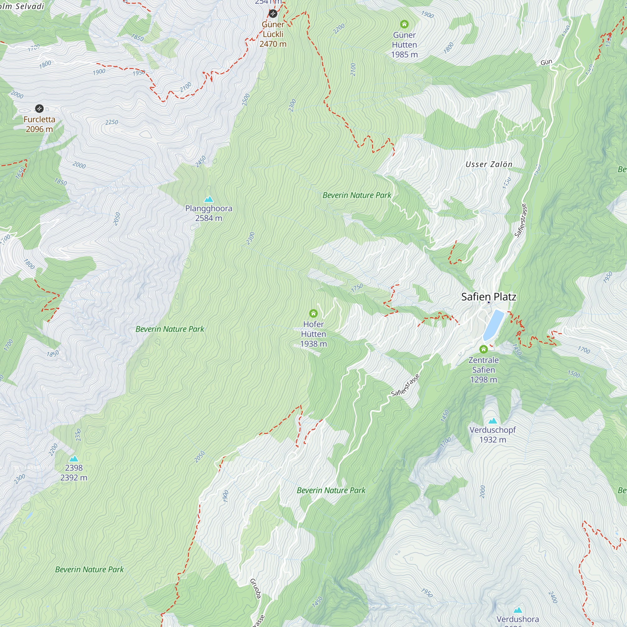Hofer Hütten map