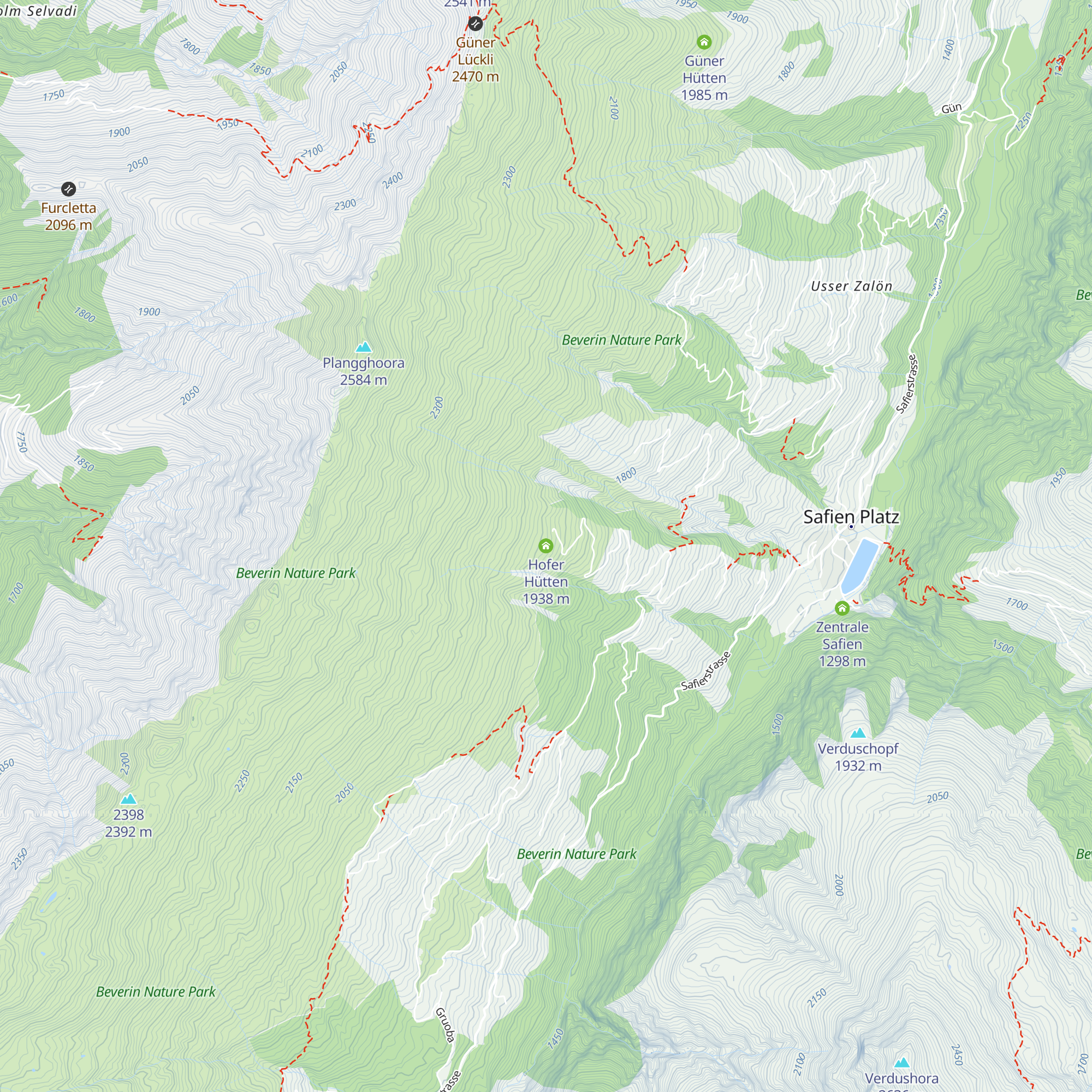 Hofer Hütten map