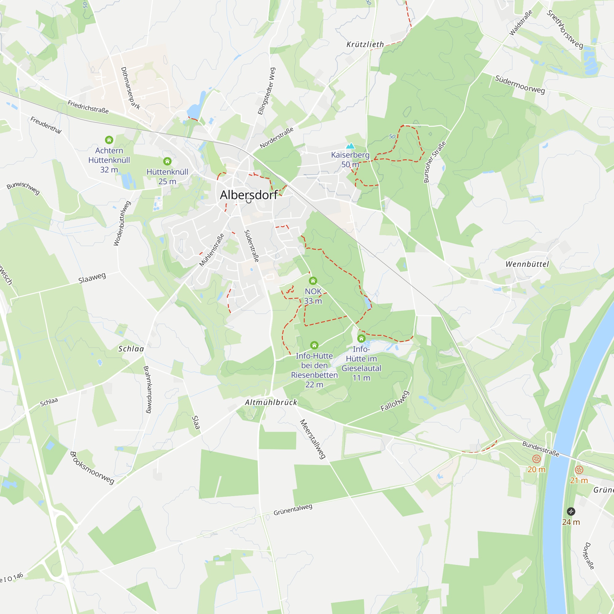 Info-Hütte im Wald map