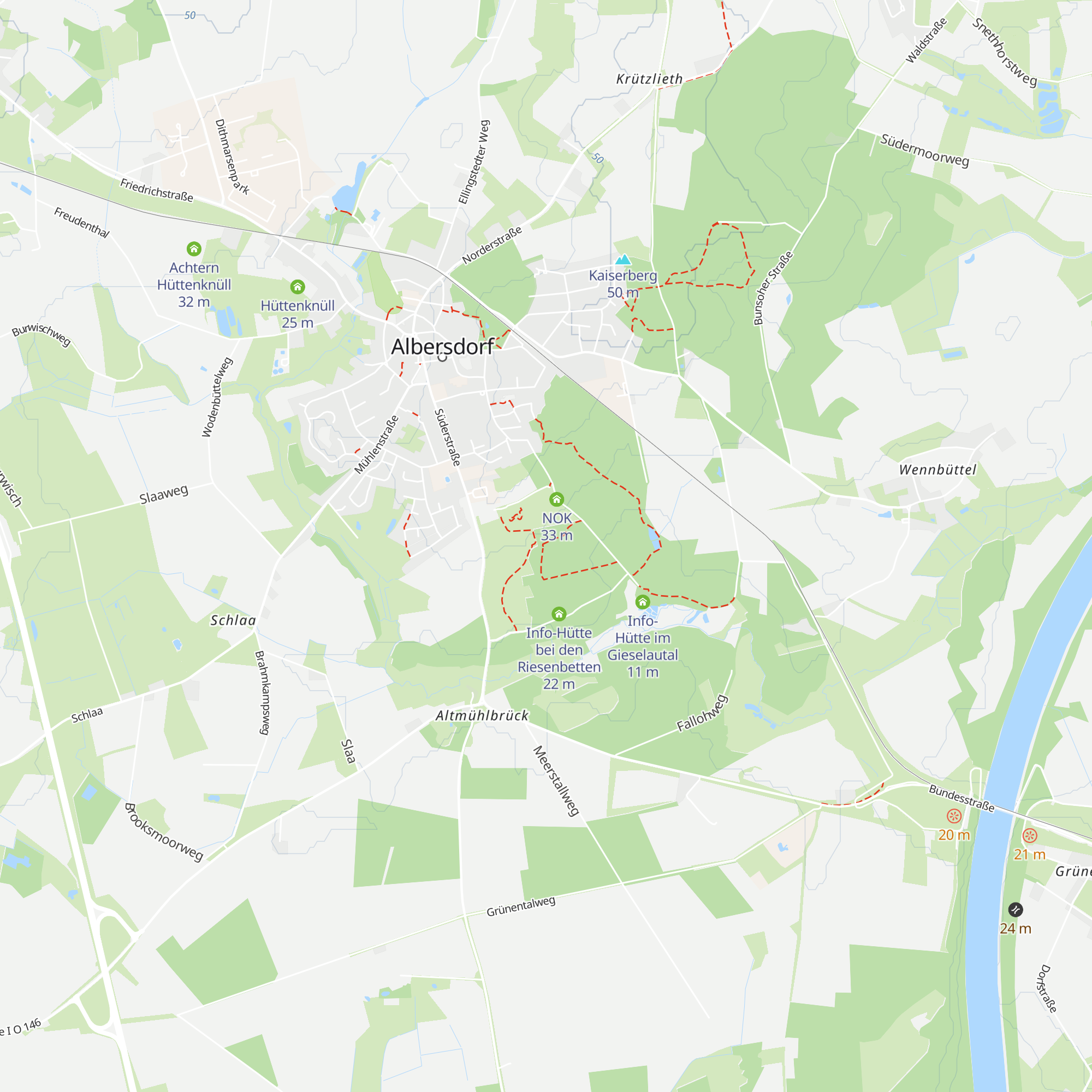 Info-Hütte im Wald map