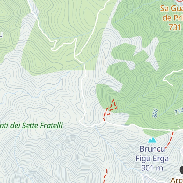 Map of Bruncu Serpedhiedhu