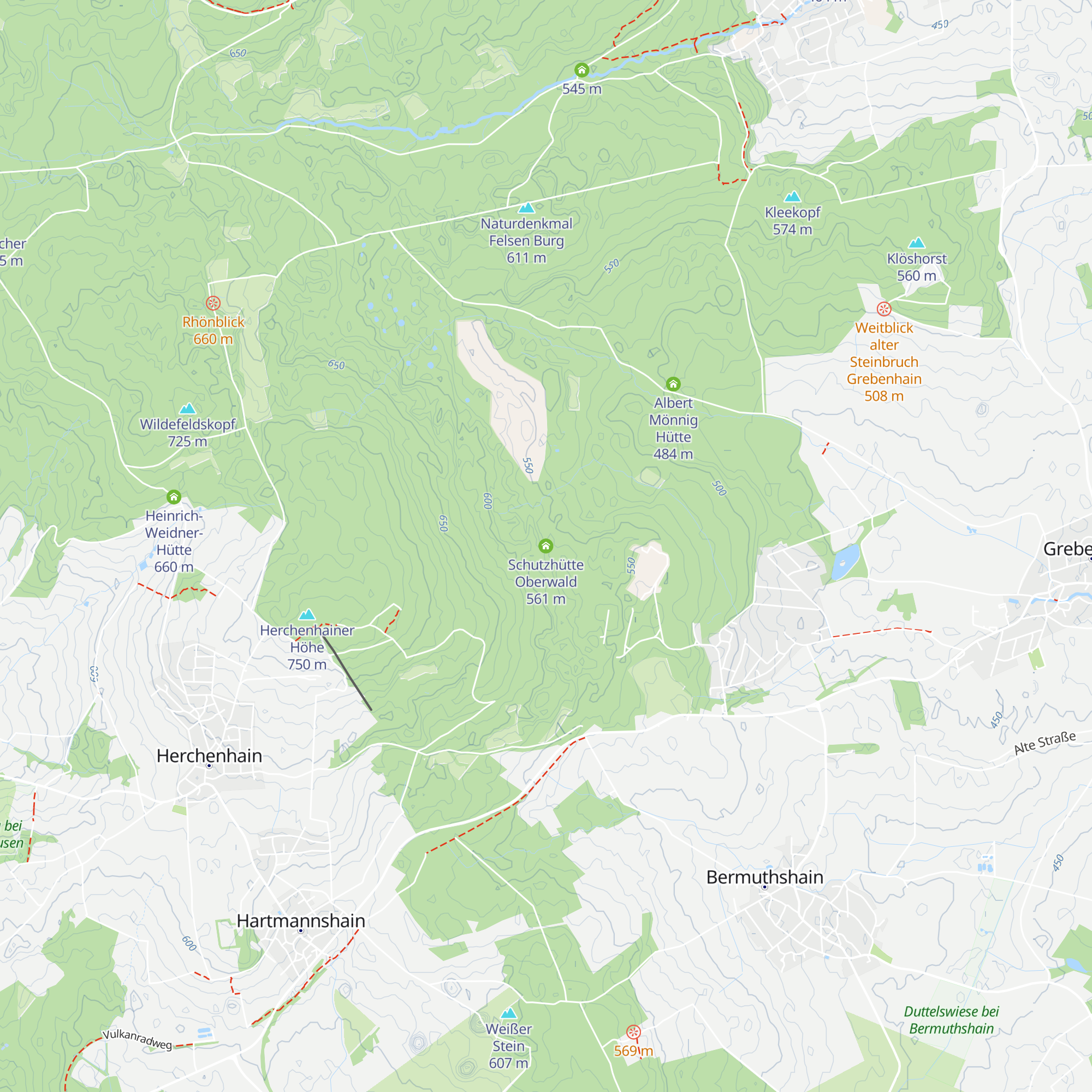 Schutzhütte Oberwald map