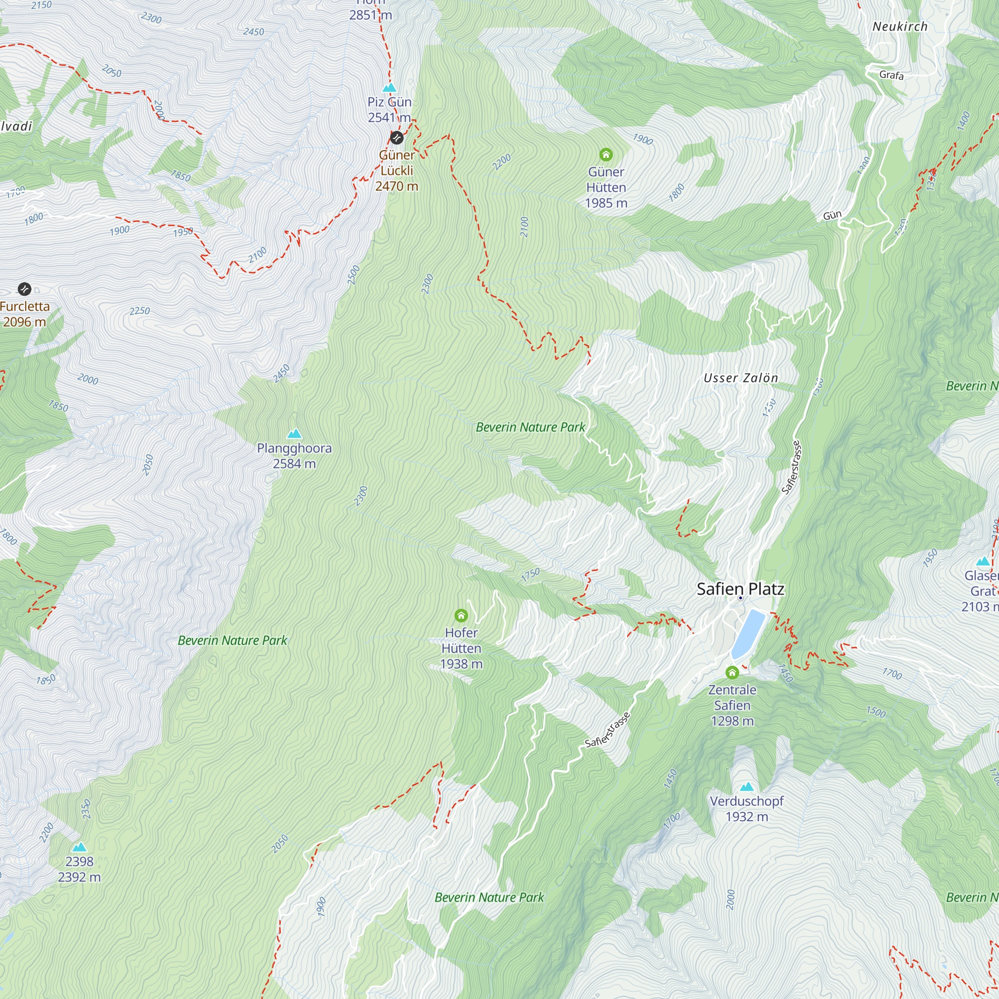 Bruschgaläschger Hütten map