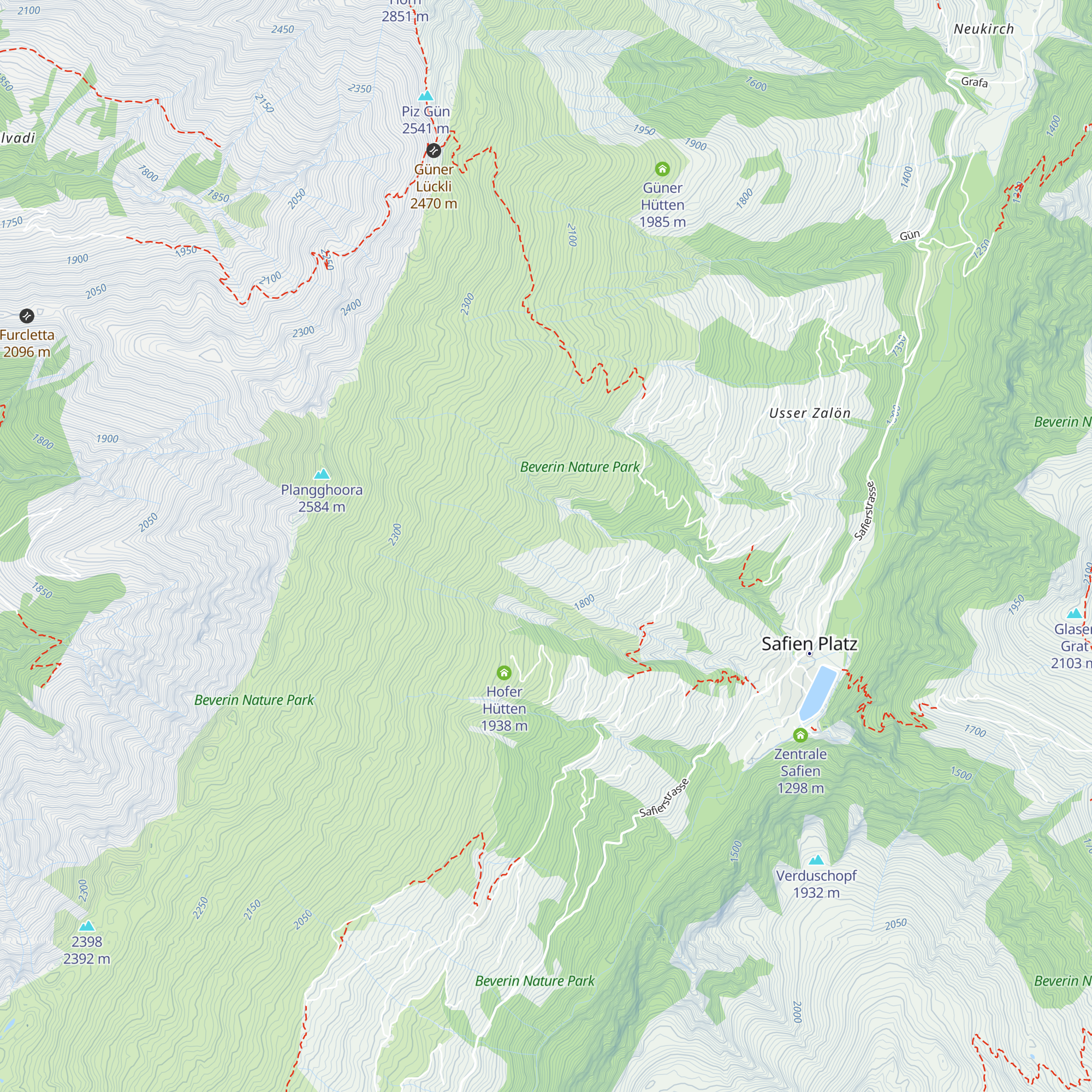 Bruschgaläschger Hütten map