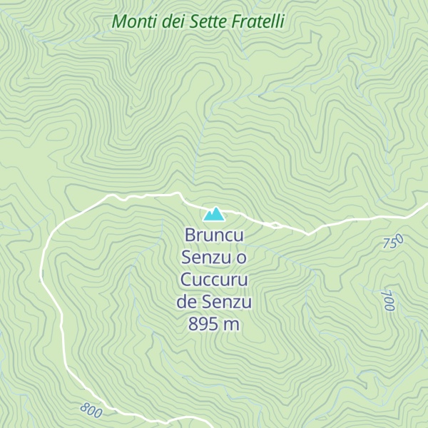 Map of Bruncu Senzu o Cuccuru de Senzu