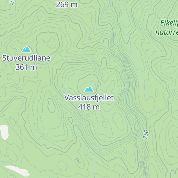 Map of Vasslausfjellet